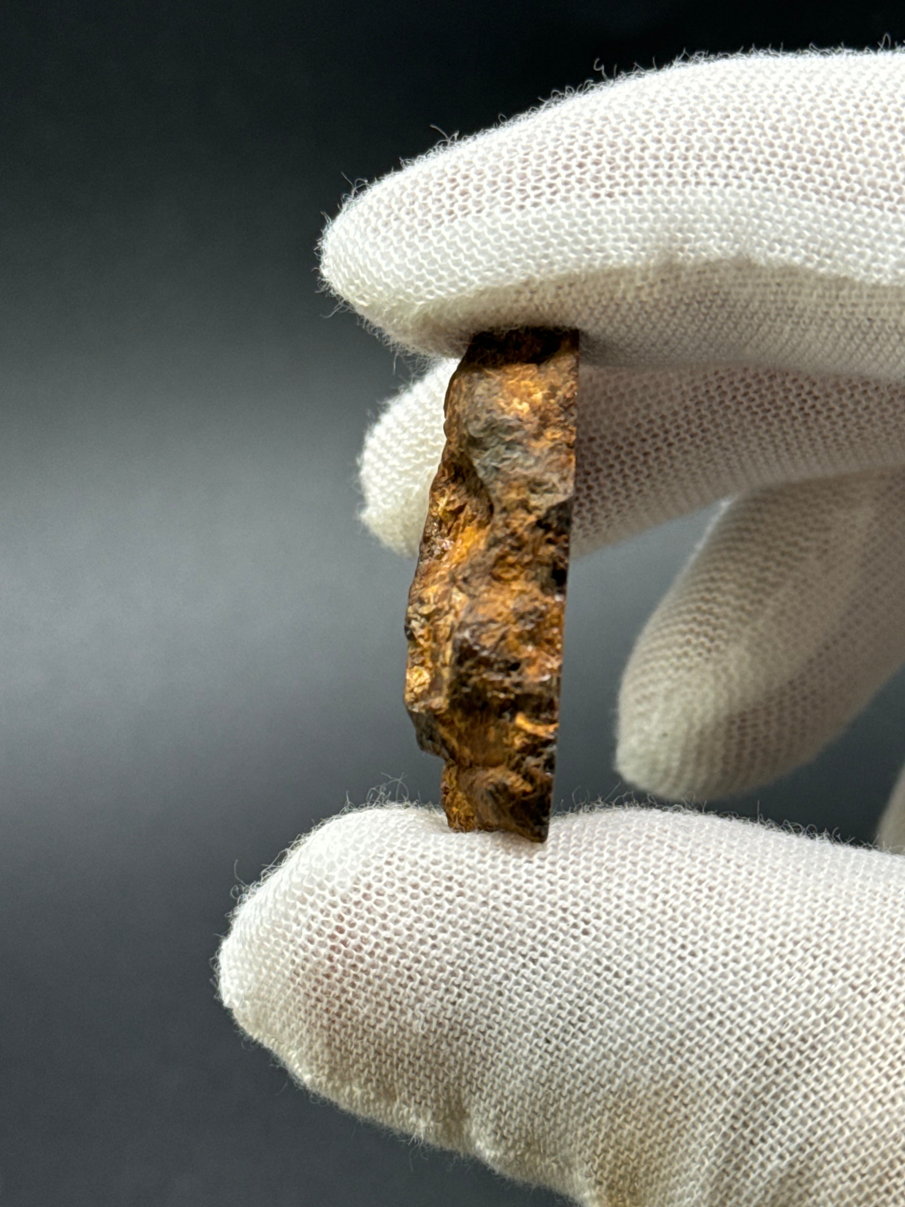 SERICHO PALLASITE METEORITE, KENYA. 15,93 GRAMS END-CUT.