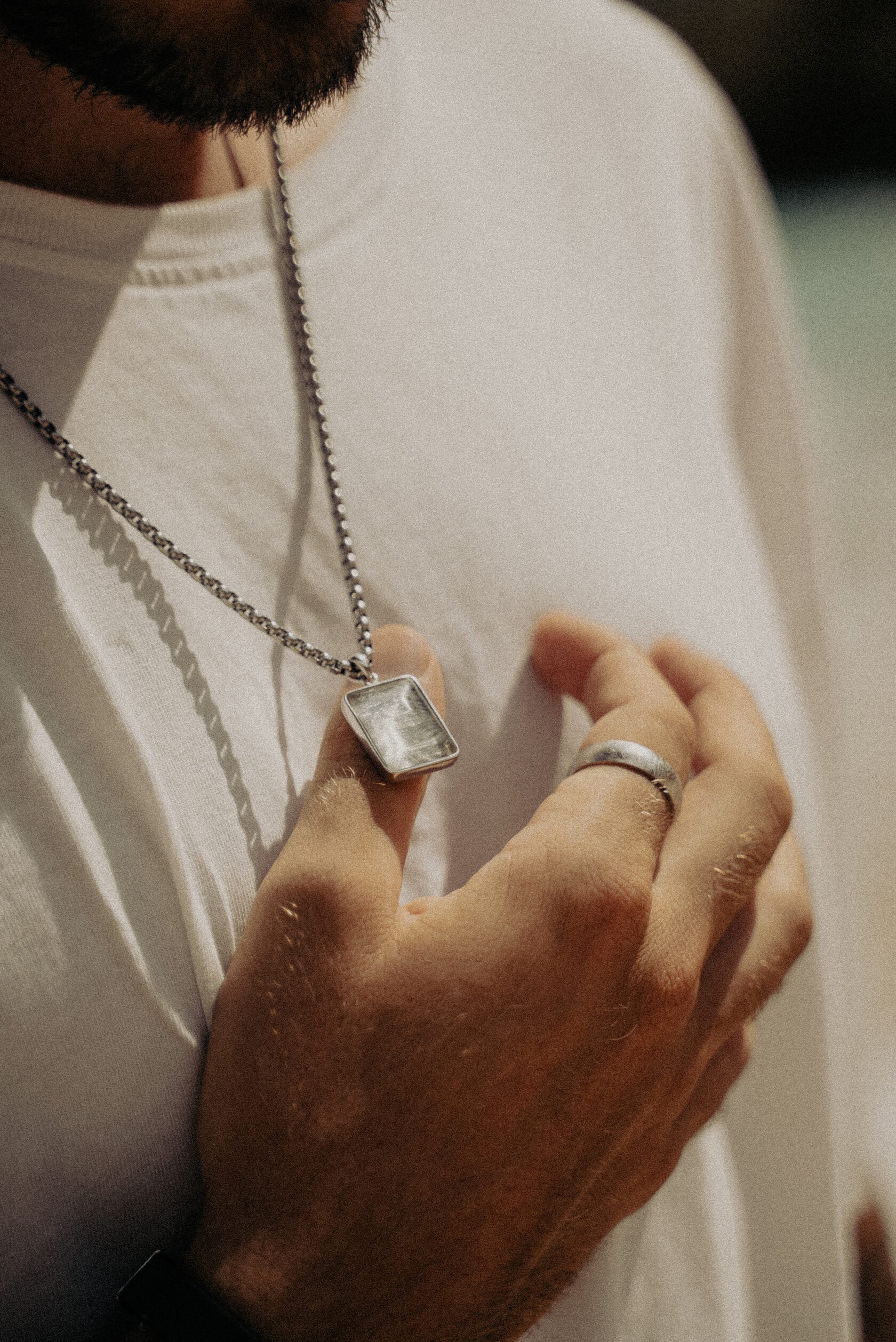 Rectangle pendant of Muonionalusta meteorite