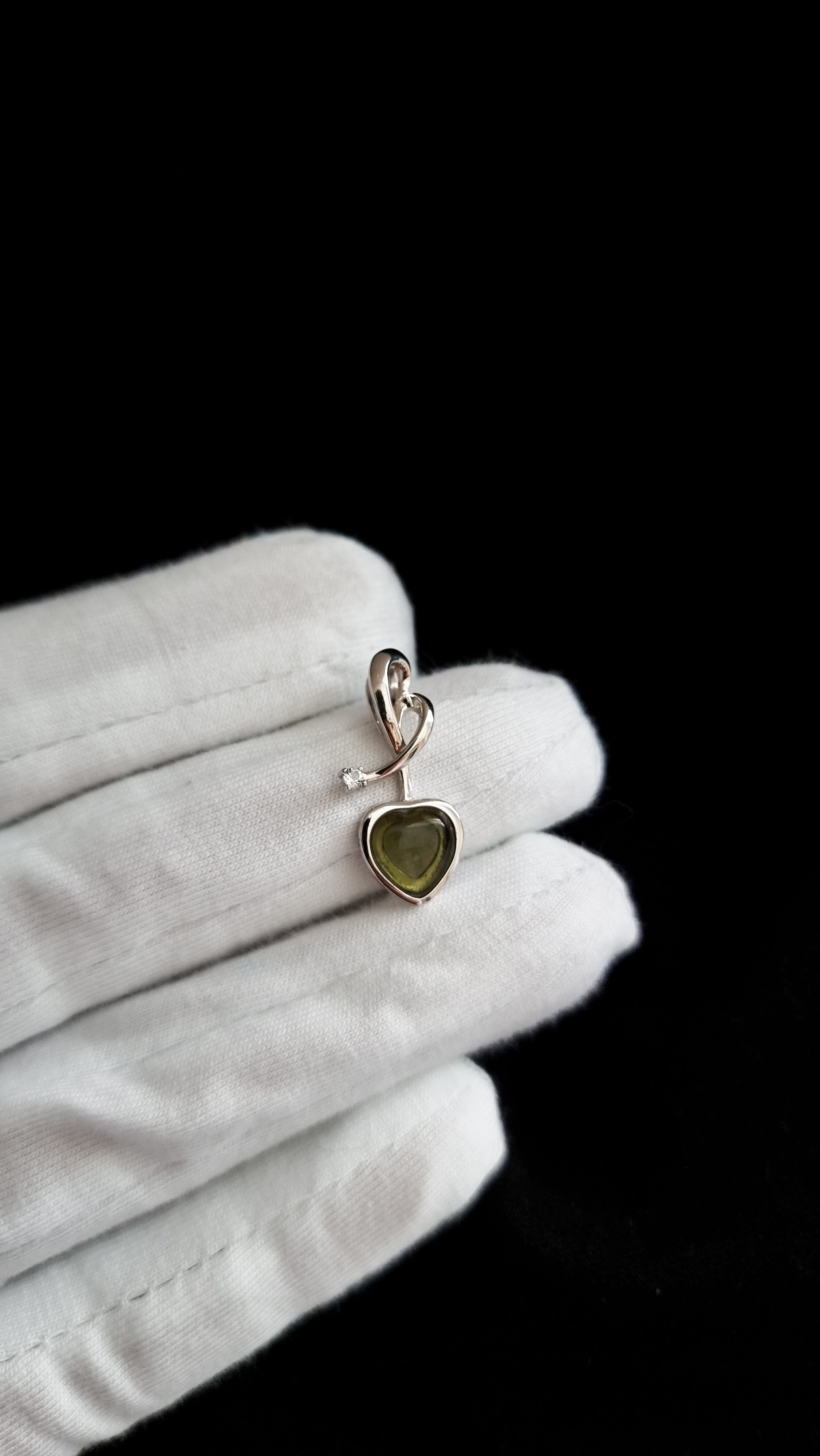 Moldavite Heart pendant