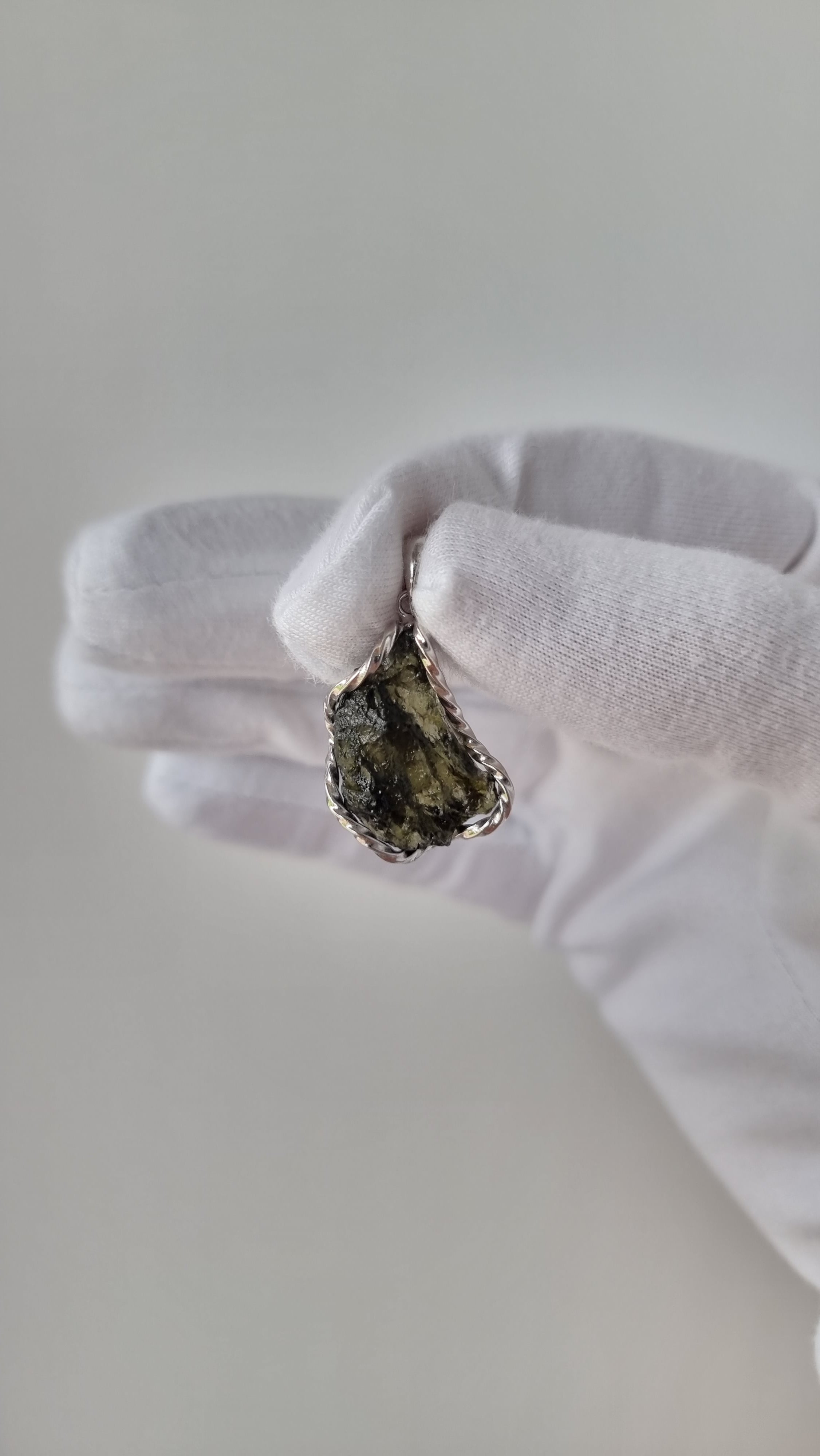 Raw Moldavite pendant