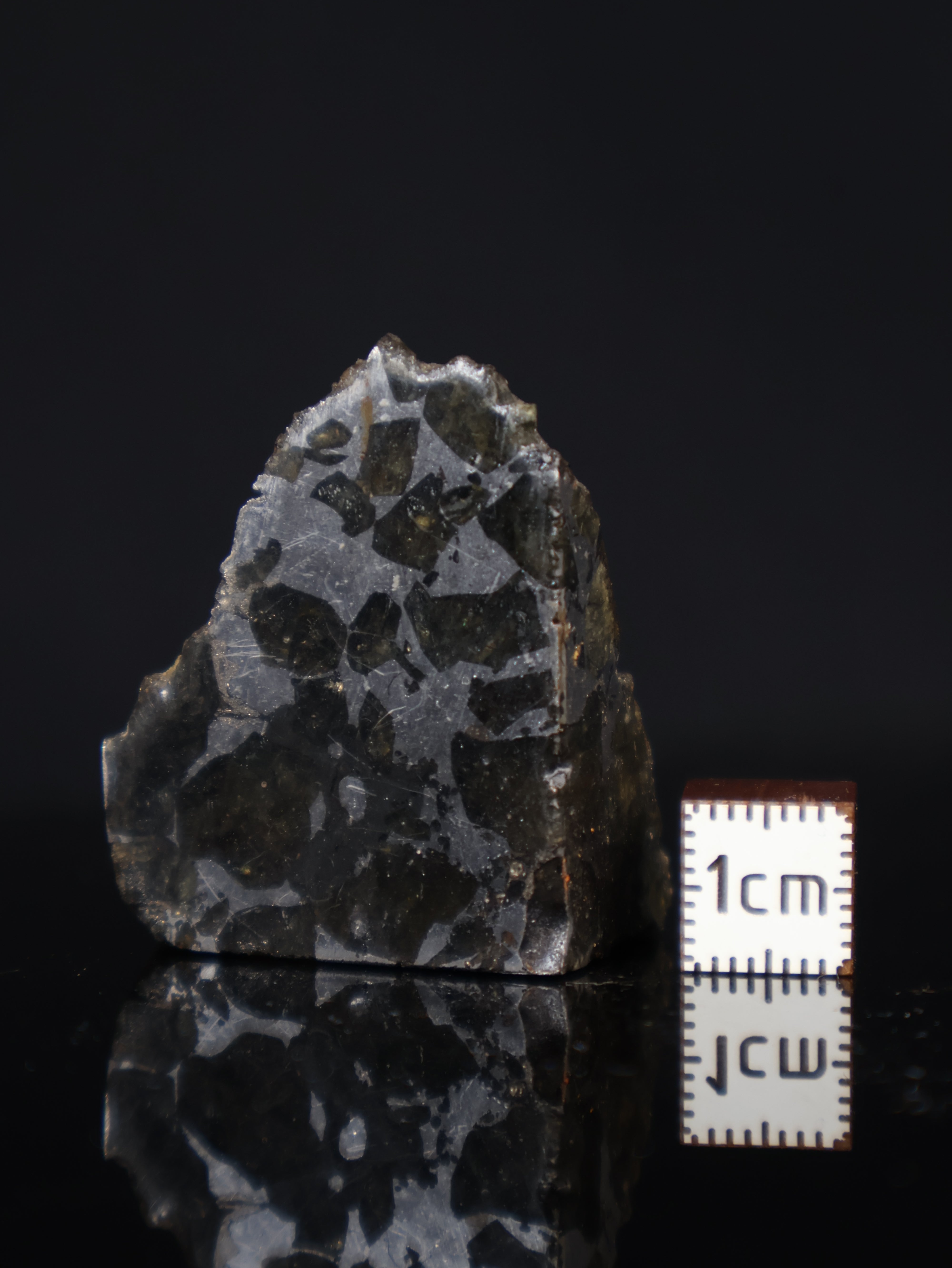 Seymchan meteorite, Russia. 44 grams end-cut.