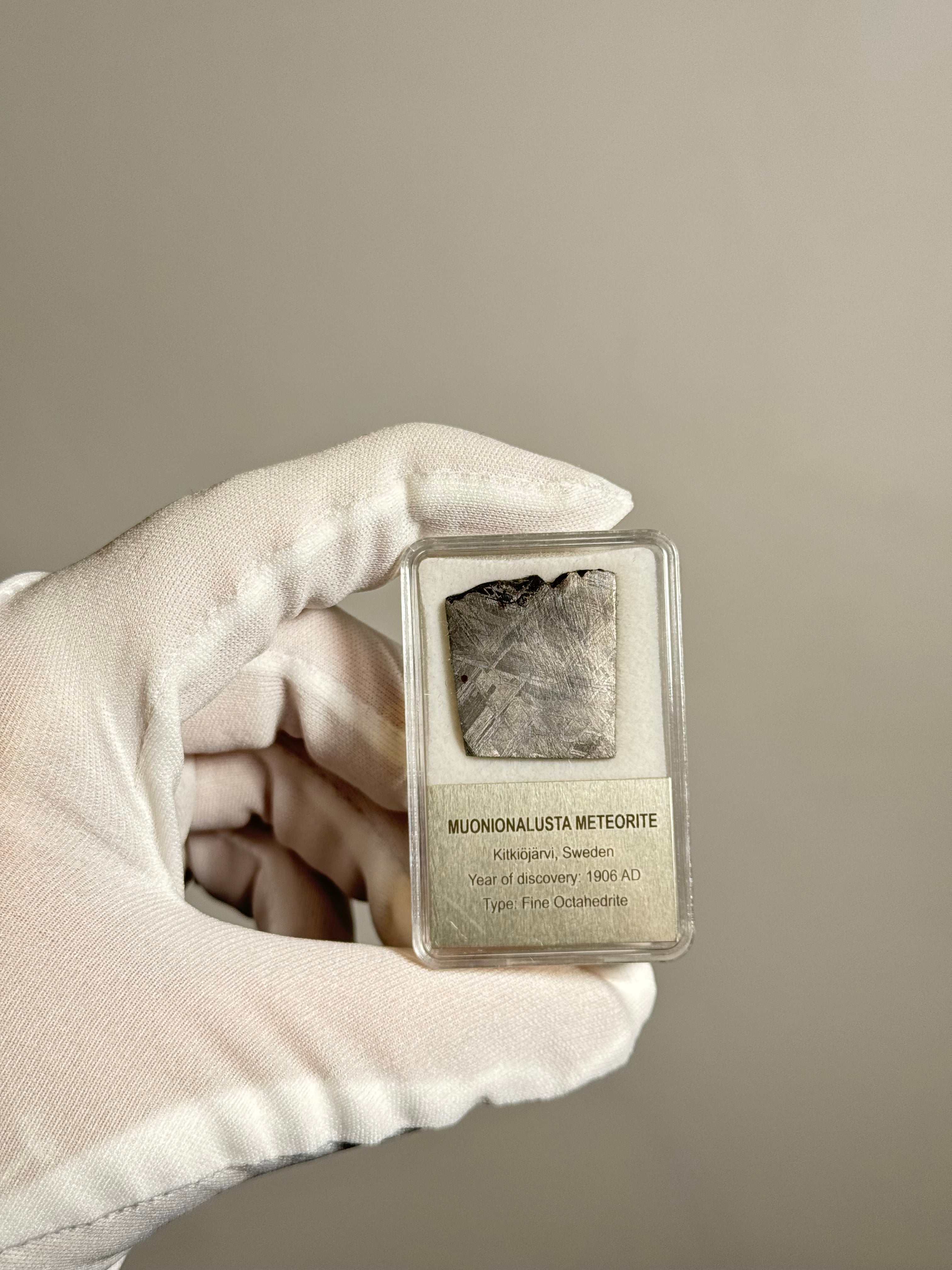 MUONIONALUSTA METEORITE IN DISPLAY BOX. 13,11 GRAMS