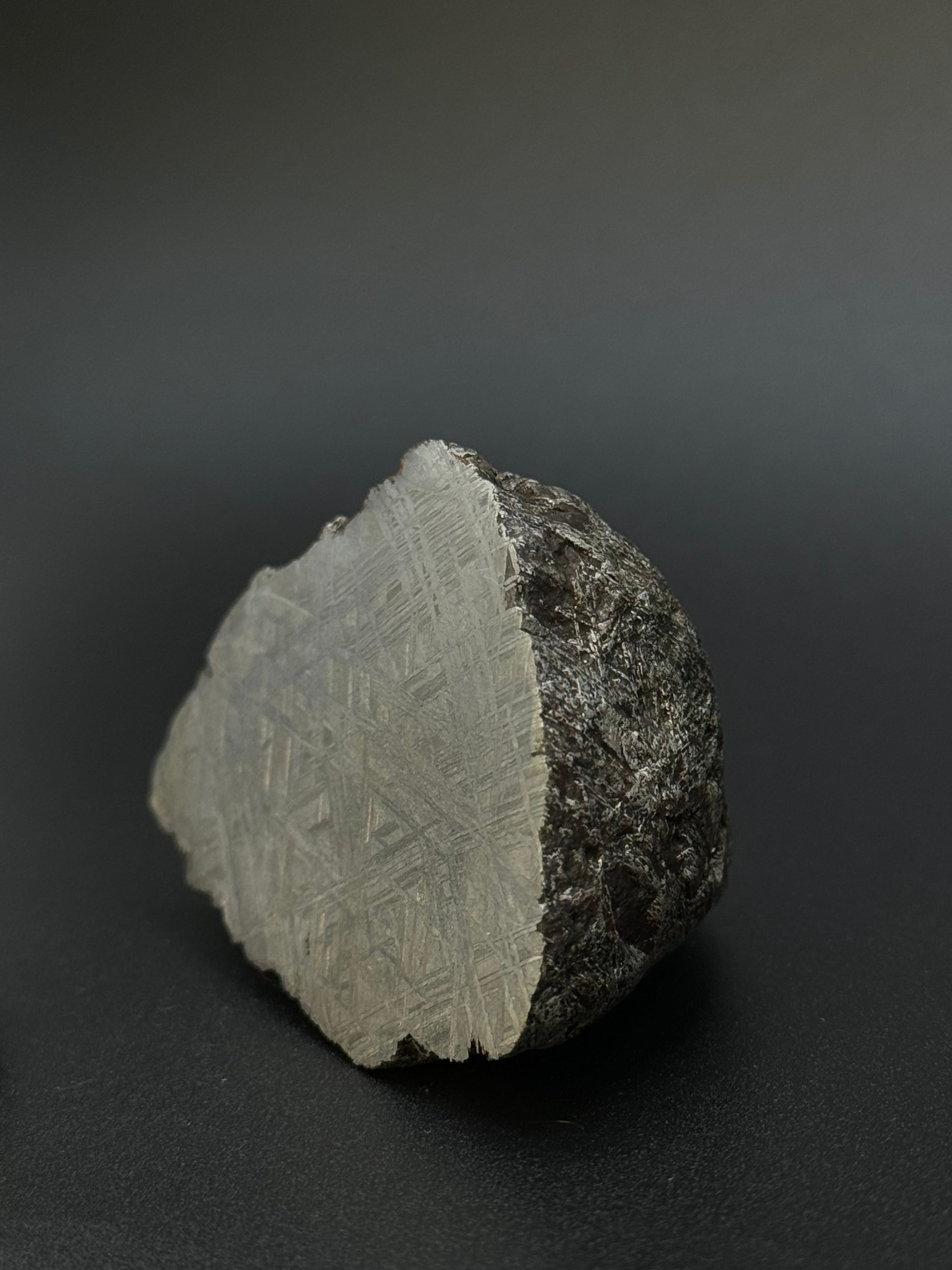 MUONIONALUSTA METEORITE, SWEDEN. 242 GRAMS END-CUT.