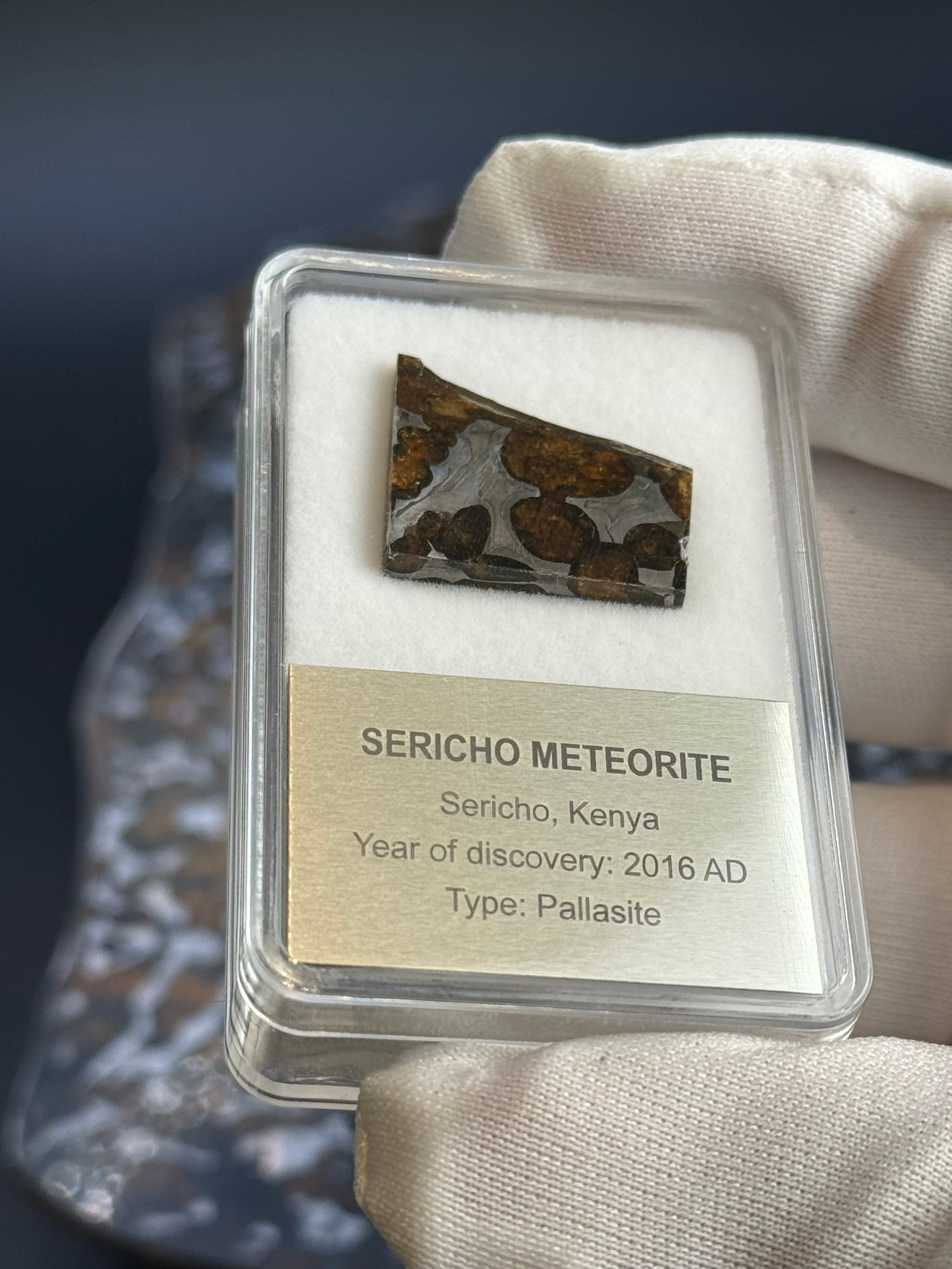 SERICHO METEORITE, KENYA. DISPLAY BOX. 2,6 GRAMS.