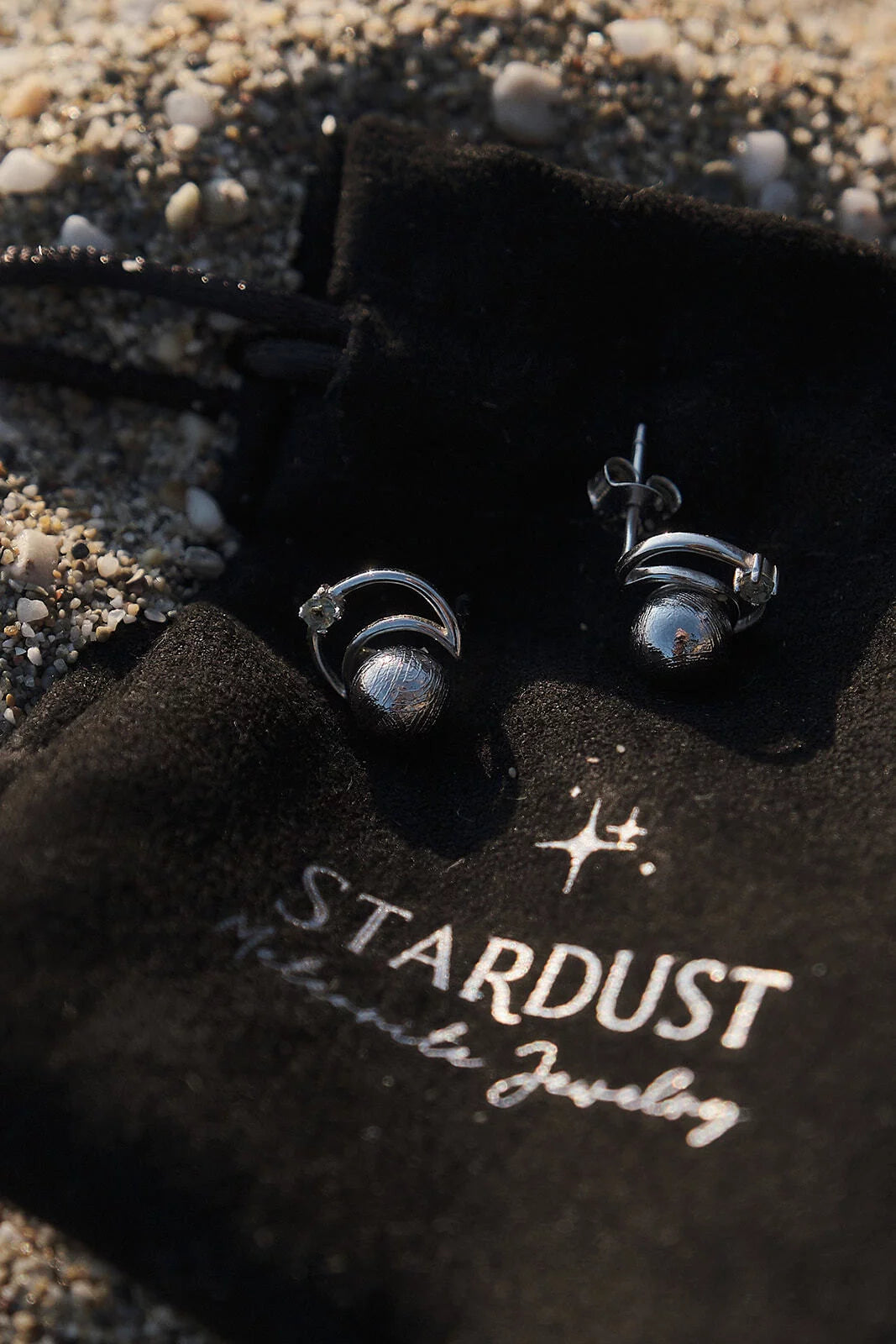 New Moon Muonionalusta Meteorite earrings
