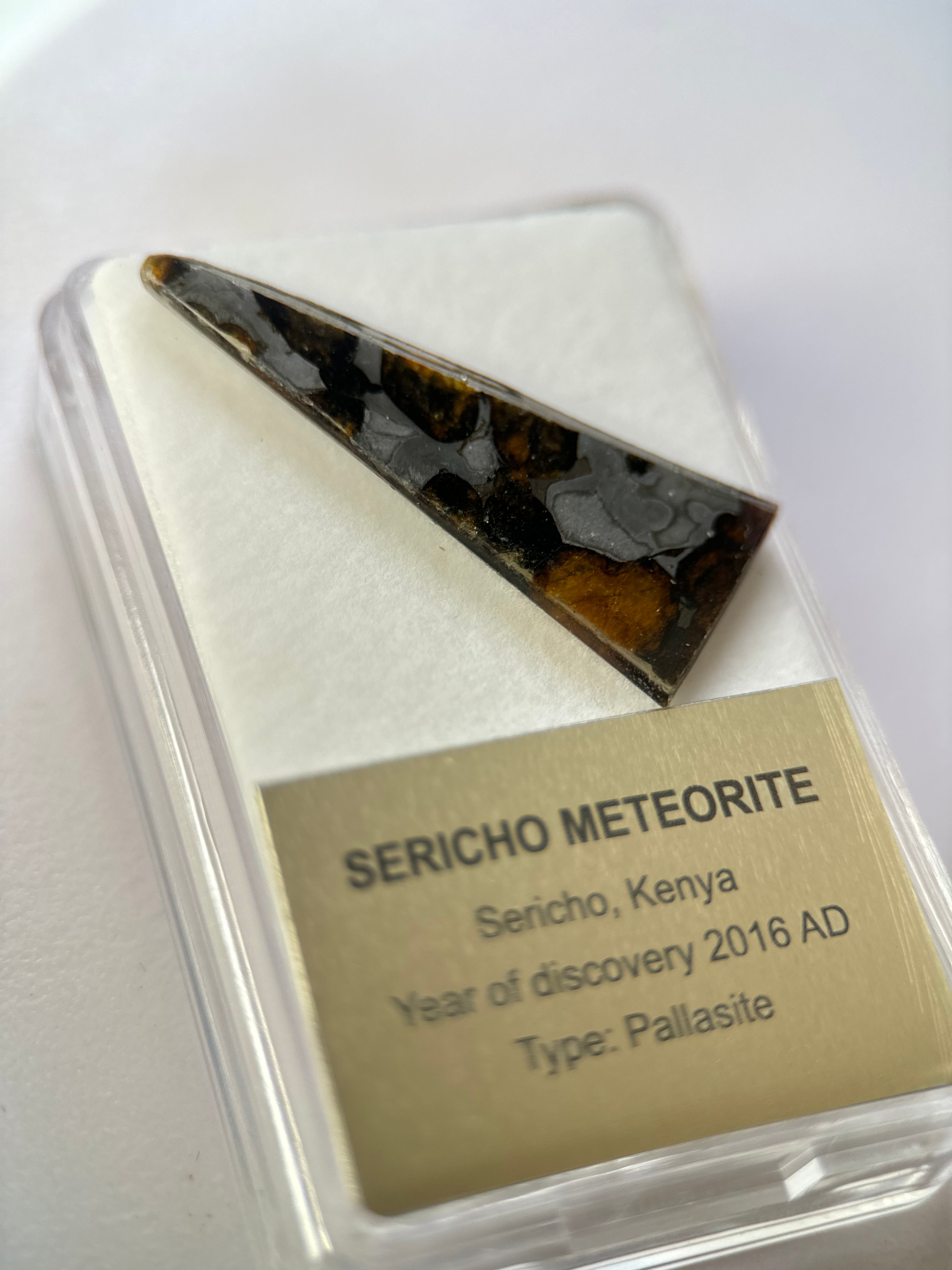 SERICHO METEORITE, KENYA. DISPLAY BOX. 3,9 GRAMS.