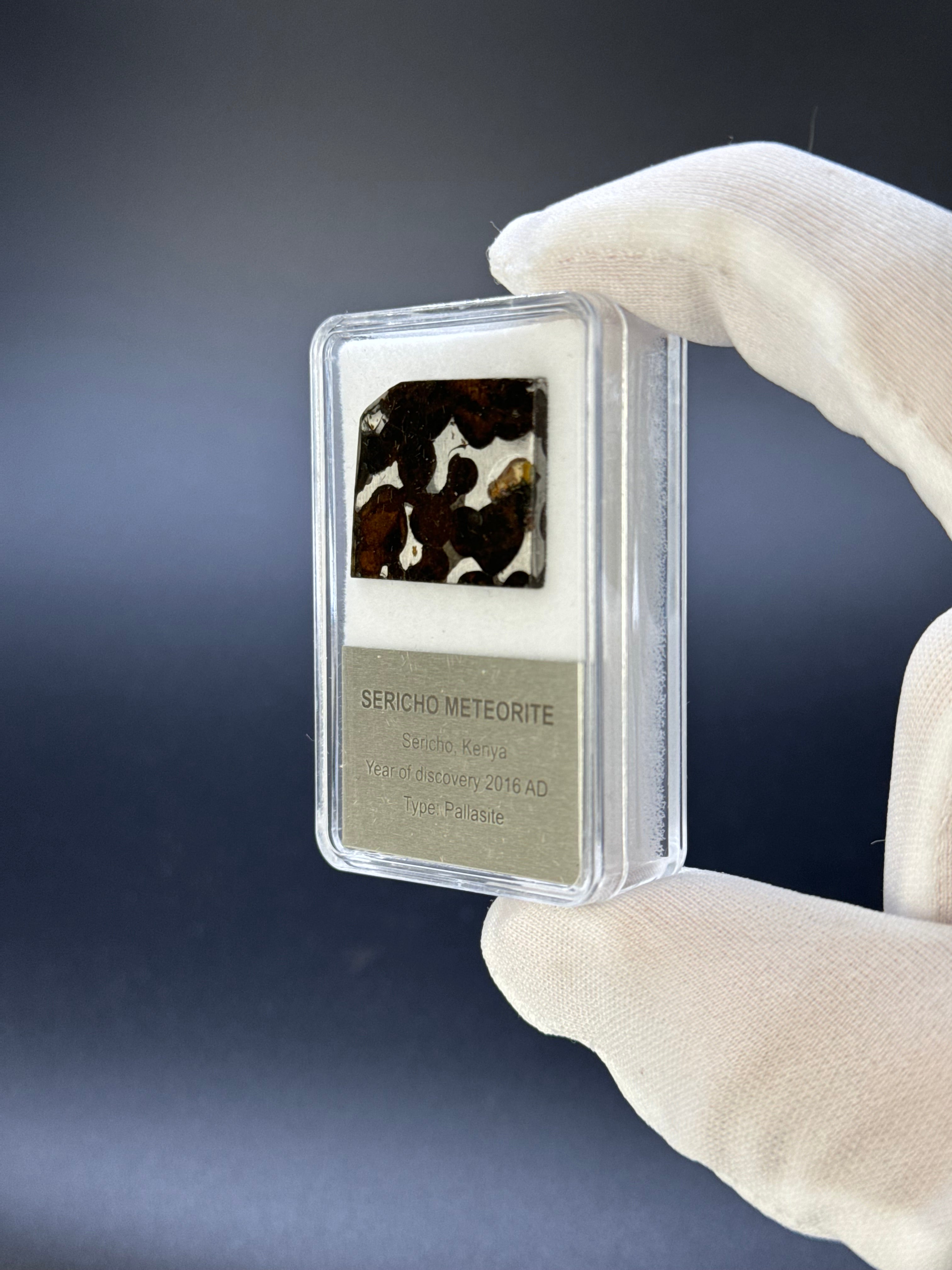 SERICHO METEORITE, KENYA. DISPLAY BOX. 4,5 GRAMS.