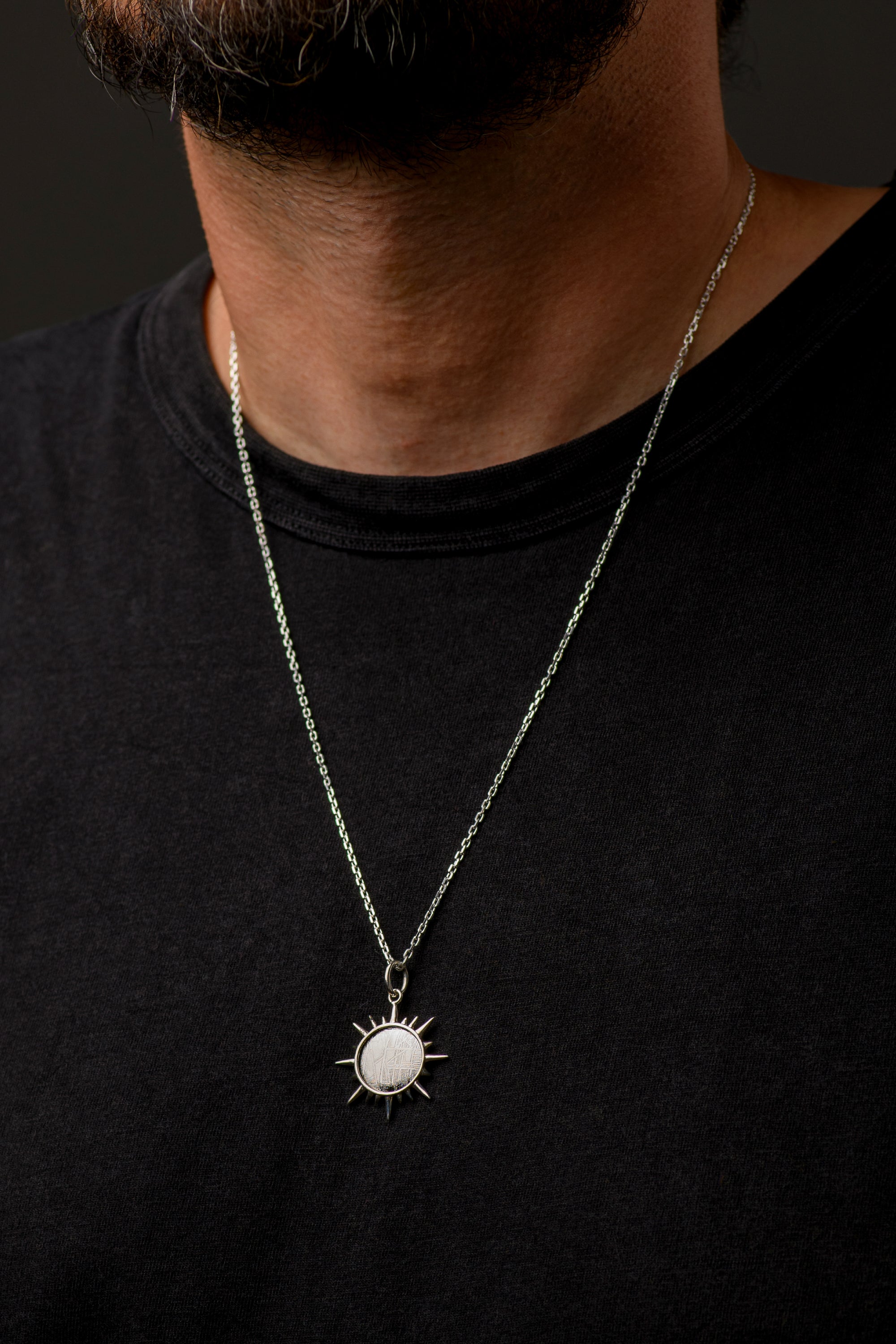 Muonionalusta meteorite pendant "supernova"