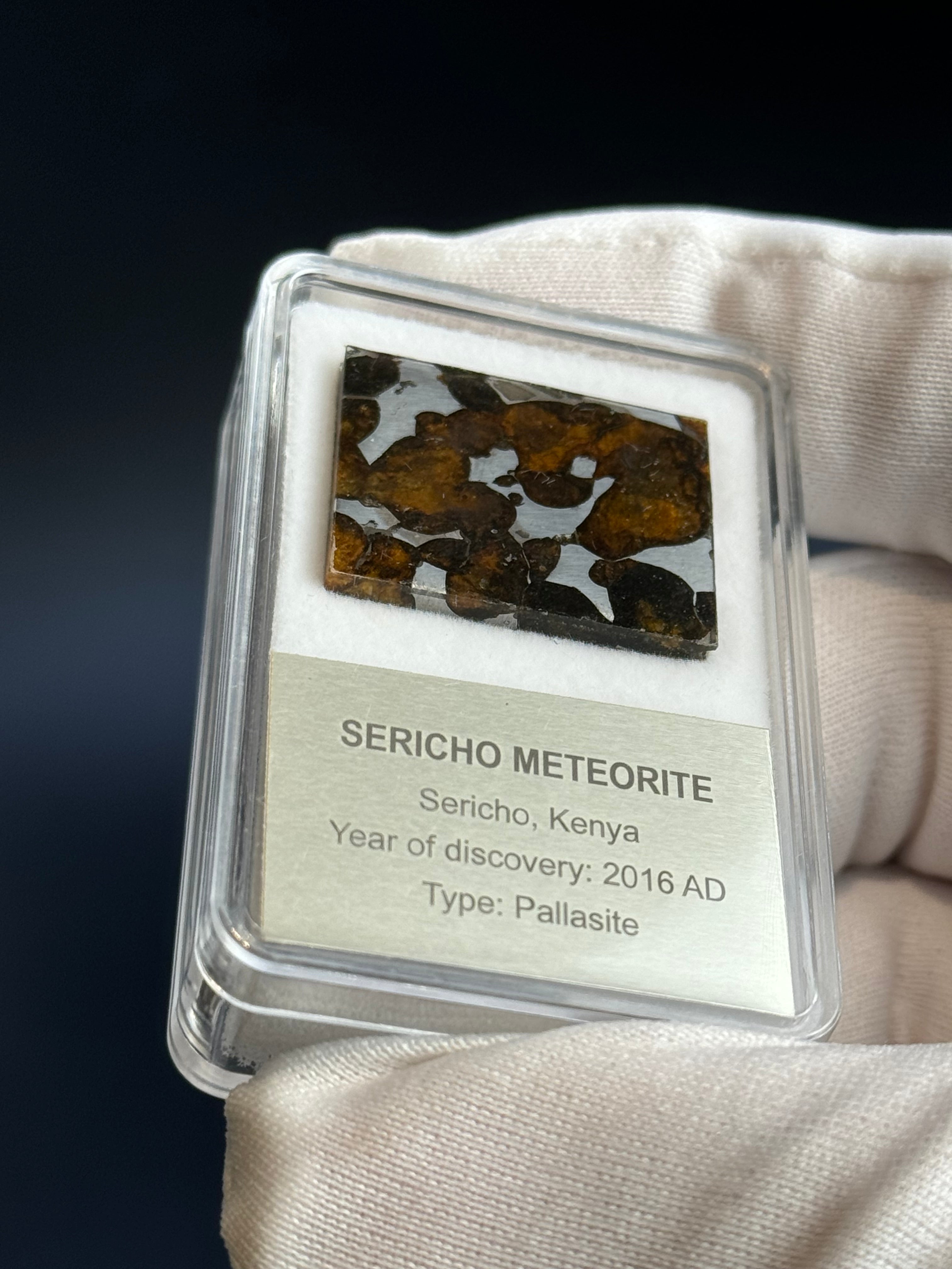 SERICHO METEORITE, KENYA. DISPLAY BOX. 3,8 GRAMS.