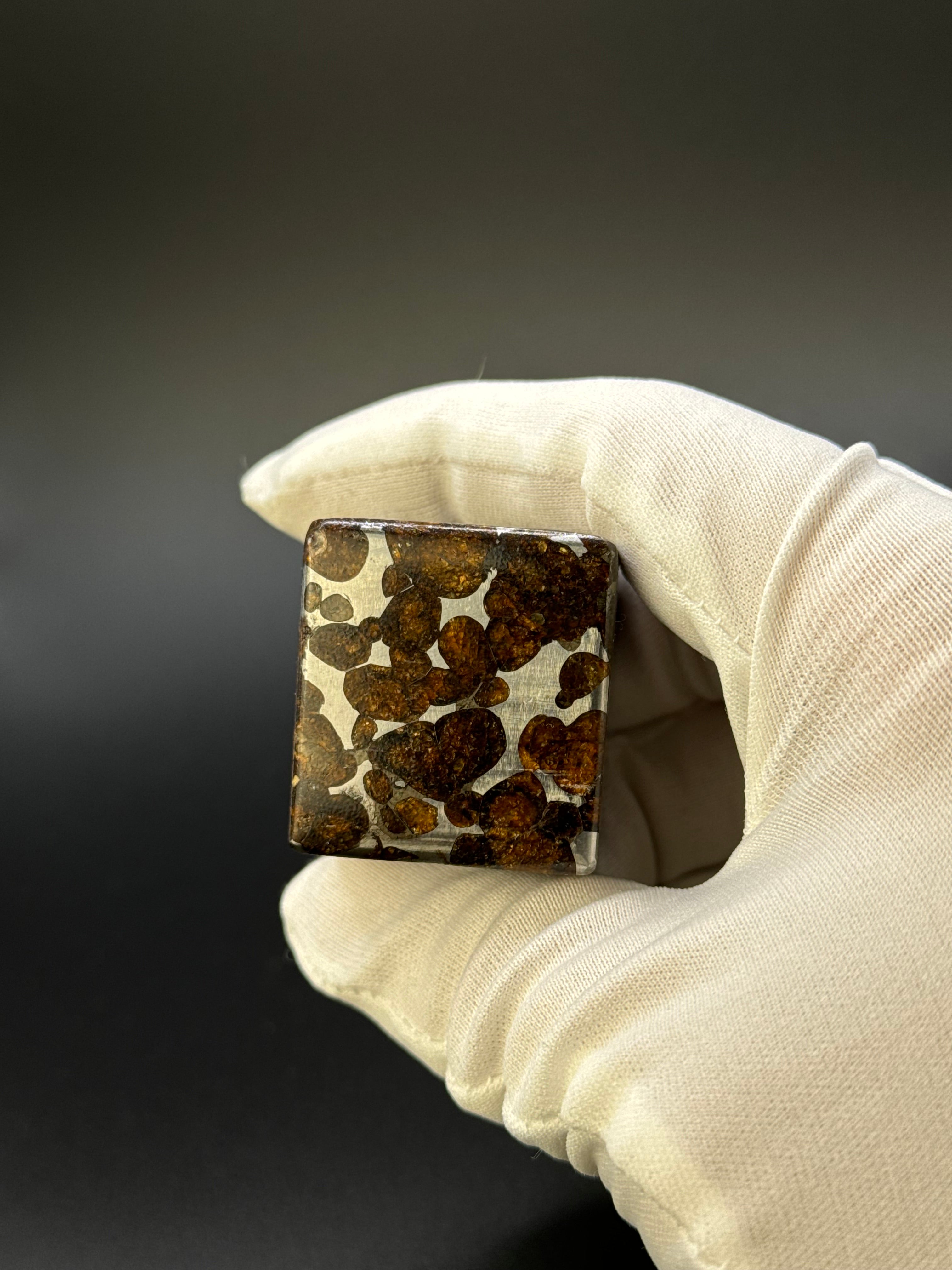 SERICHO PALLASITE METEORITE CUBE, KENYA. 178 GRAMS.