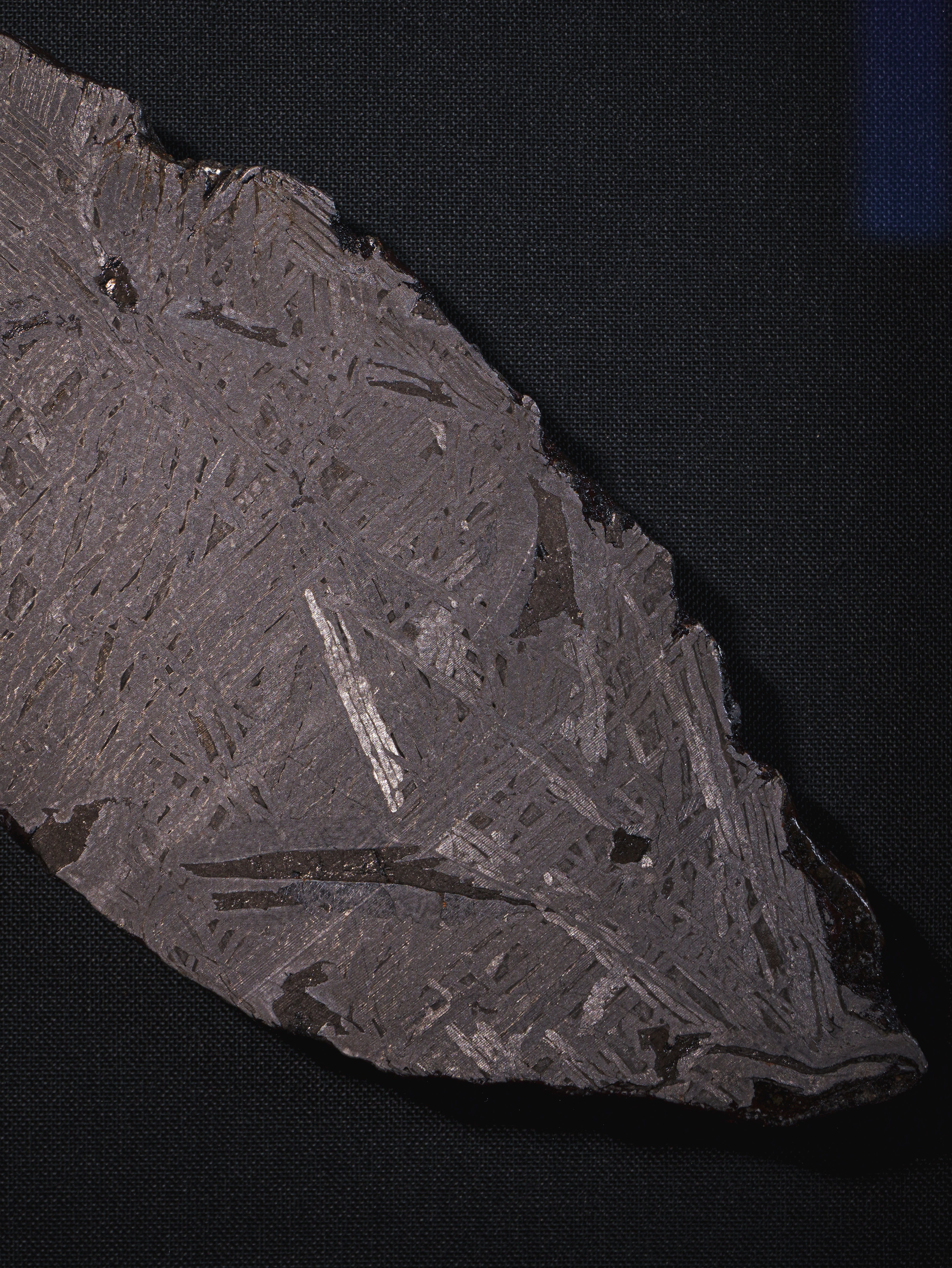 Aletai meteorite framed slice with crust - 313g