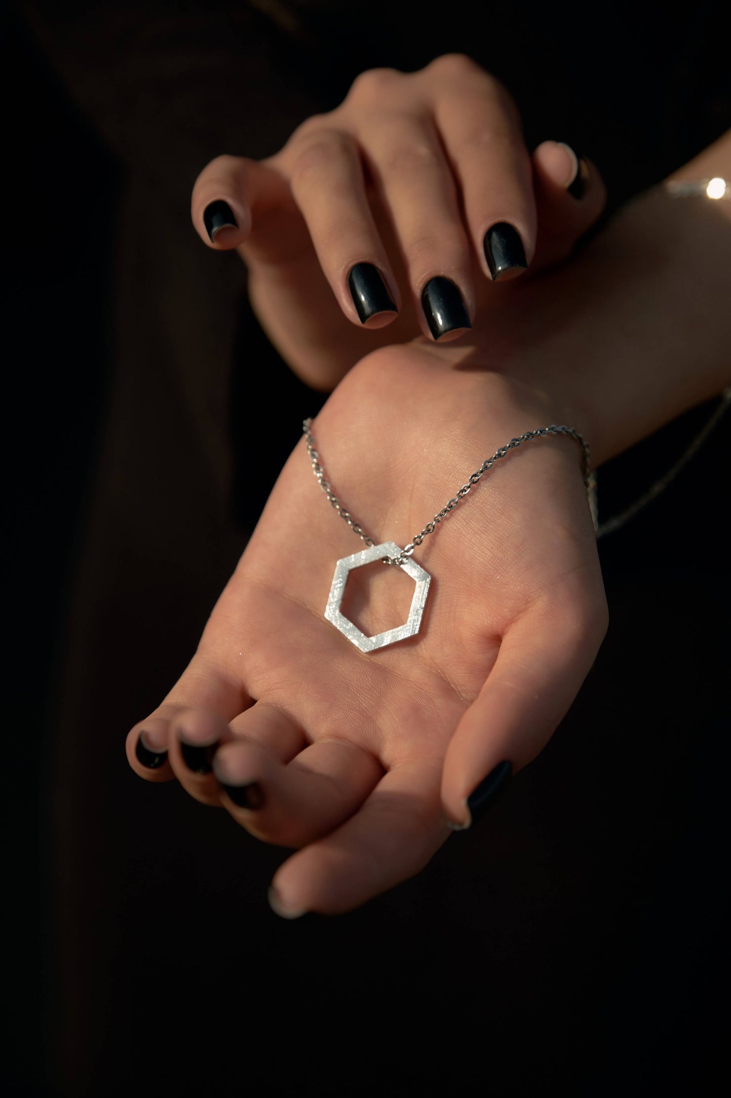 Muonionalusta meteorite Exagon pendant