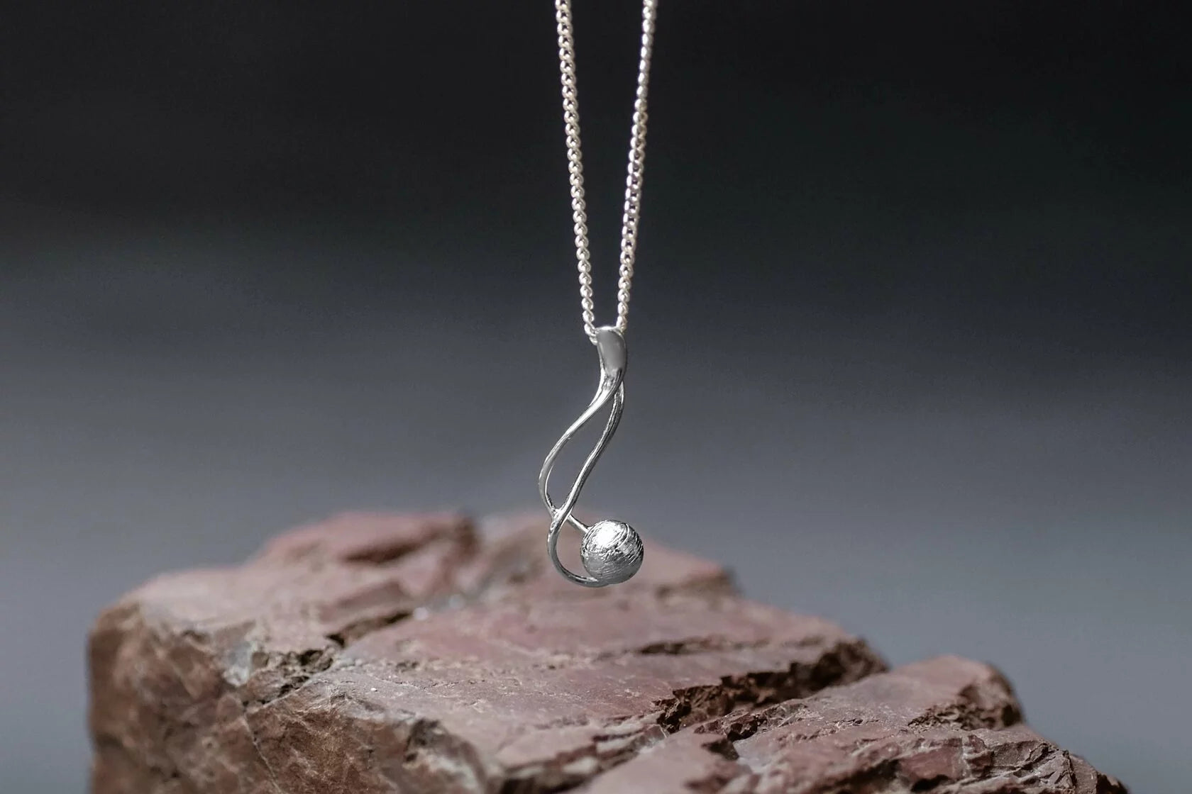 Muonionalusta Meteorite pendant "Musical Note"