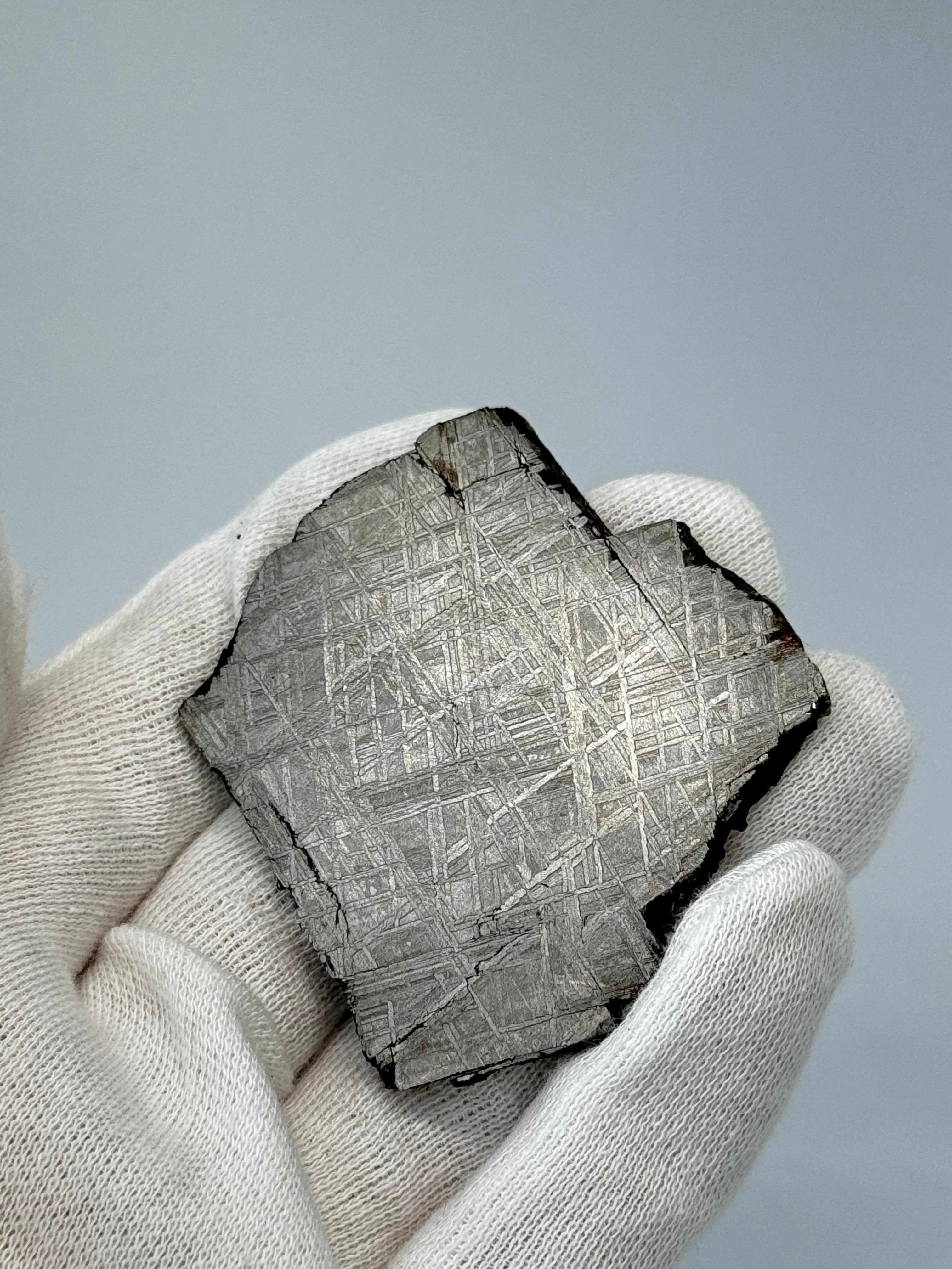 Muonionalusta Meteorite, Sweden. 66,64 grams slice.
