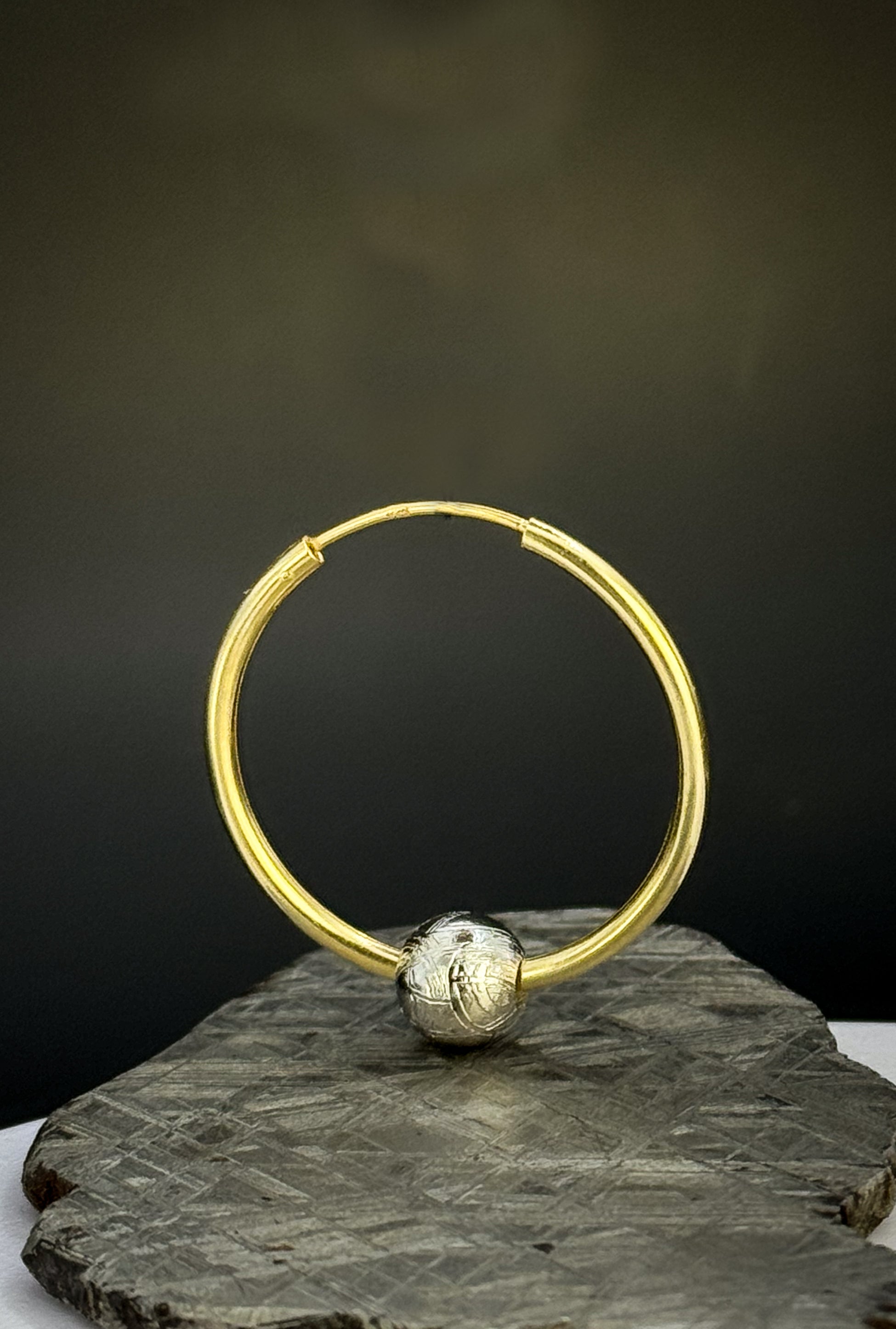 Muonionalusta Meteorite Mercury earrings