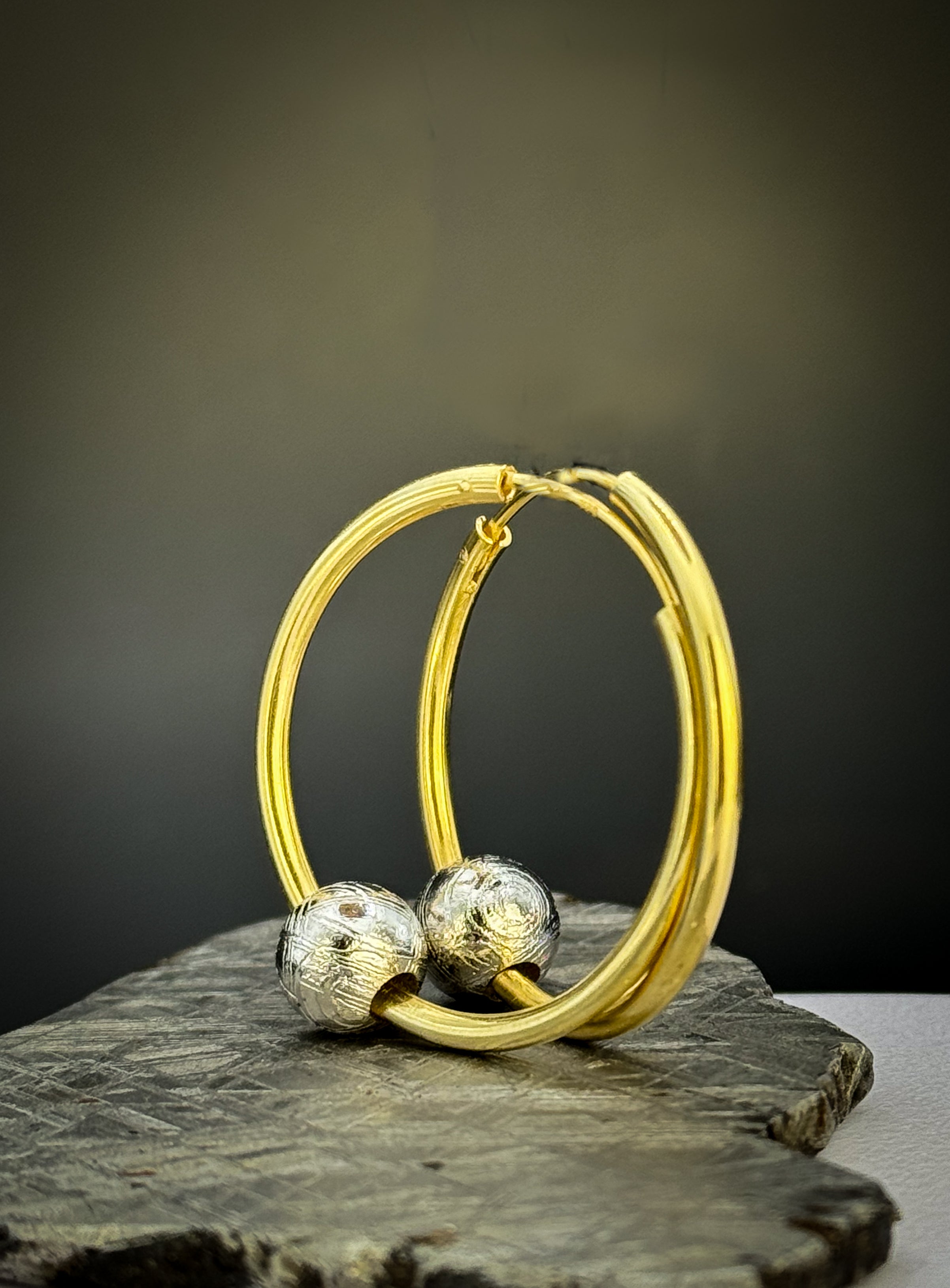 Muonionalusta Meteorite Mercury earrings