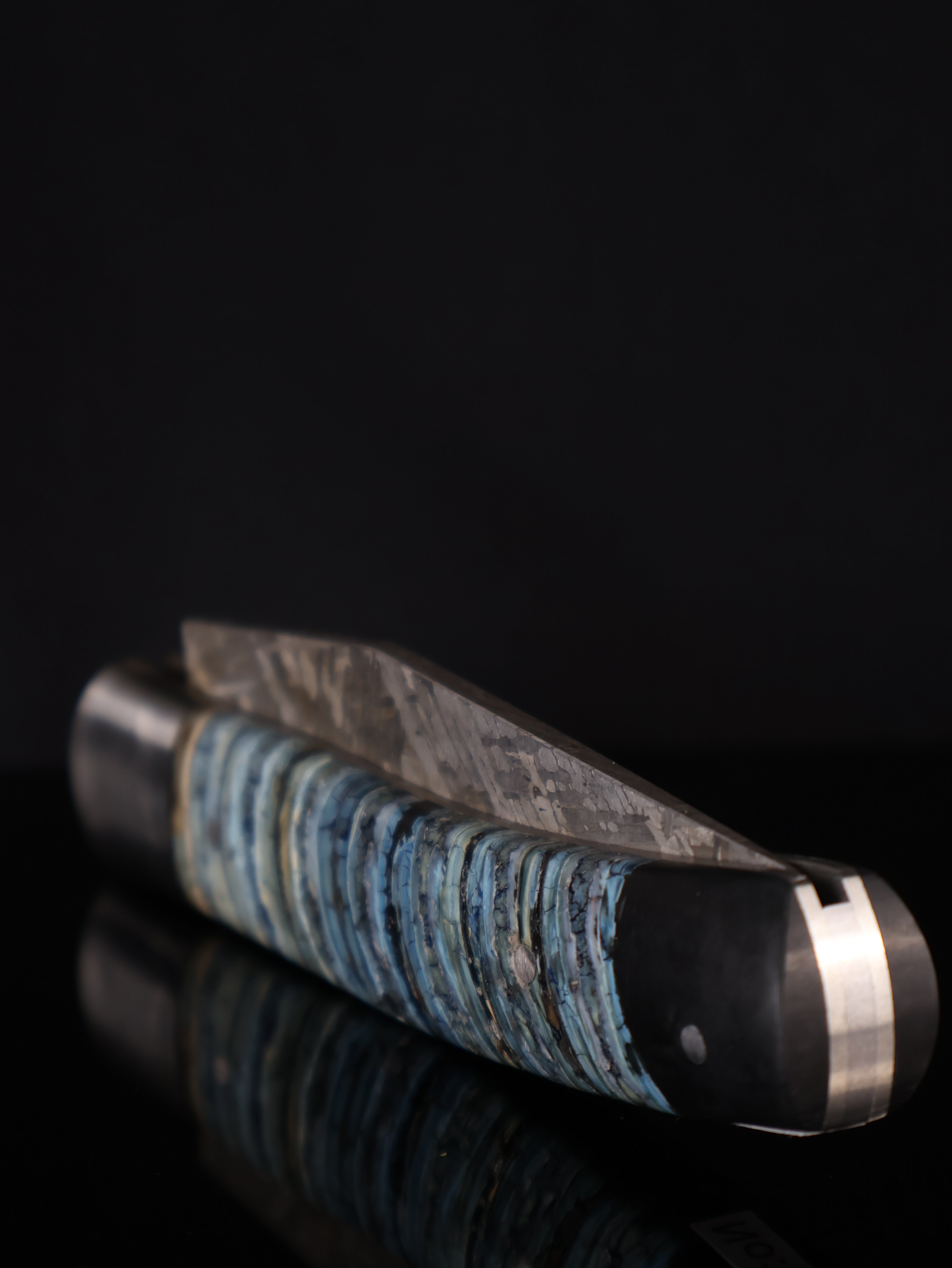 Aletai Meteorite Folding Knife with Woolly Mammoth Fossil Ivory Handle
