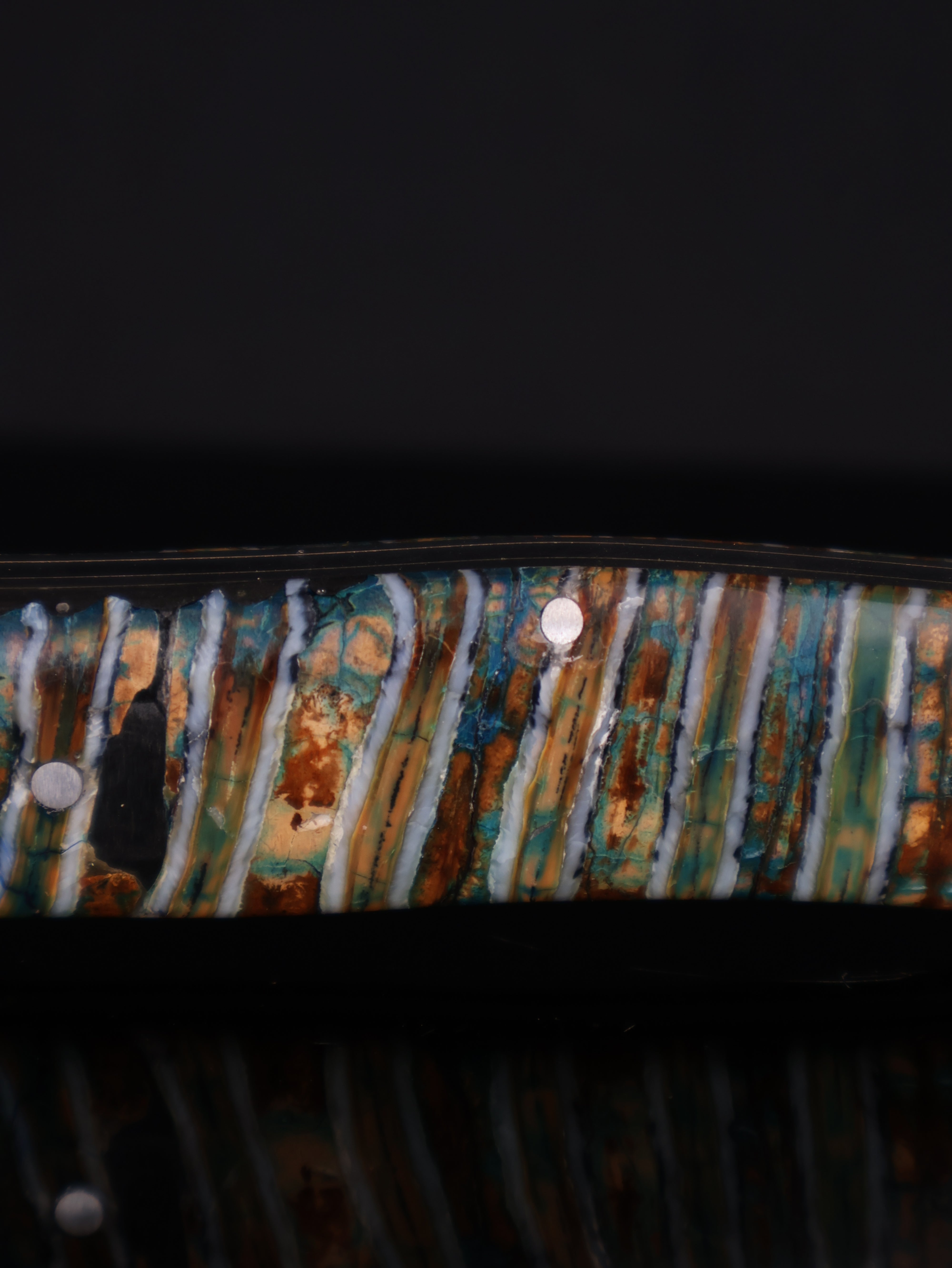 Aletai Meteorite Folding Knife with Woolly Mammoth Fossil Ivory Handle