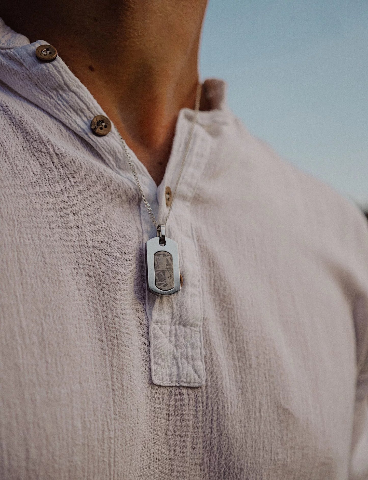 Meteorite Dog Tag pendant