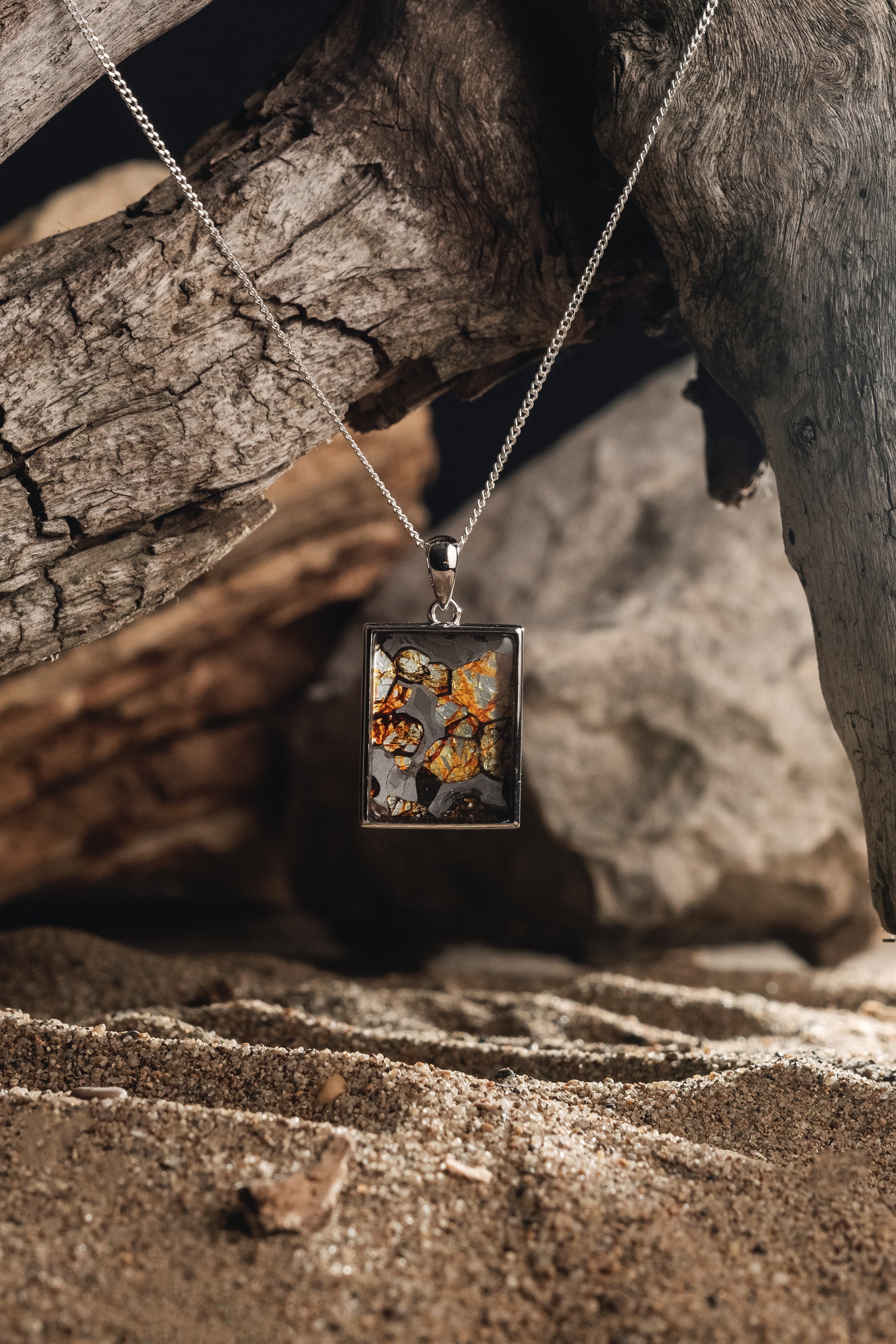 Rectangle pendant of Sericho Meteorite