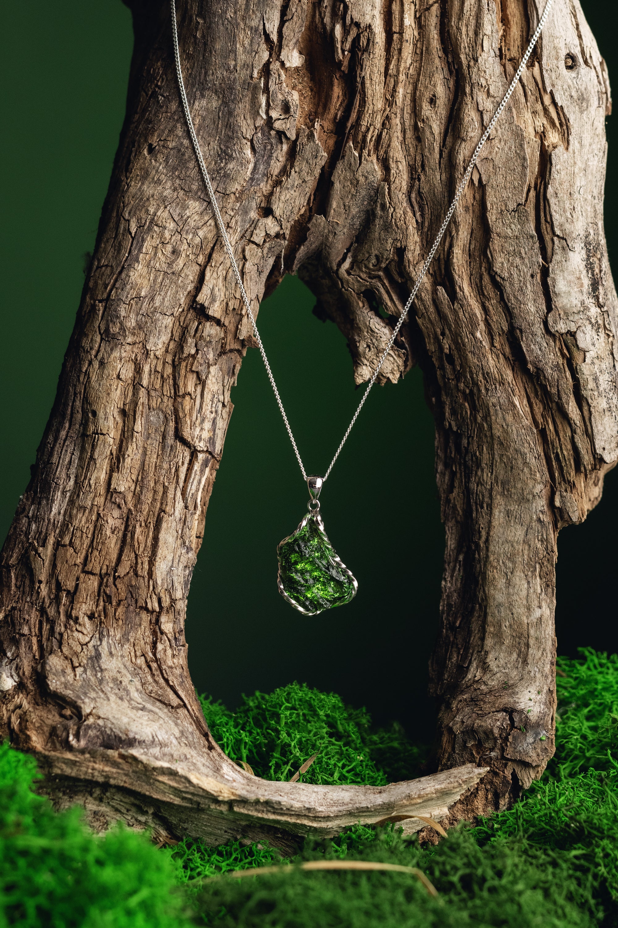 Raw Moldavite pendant