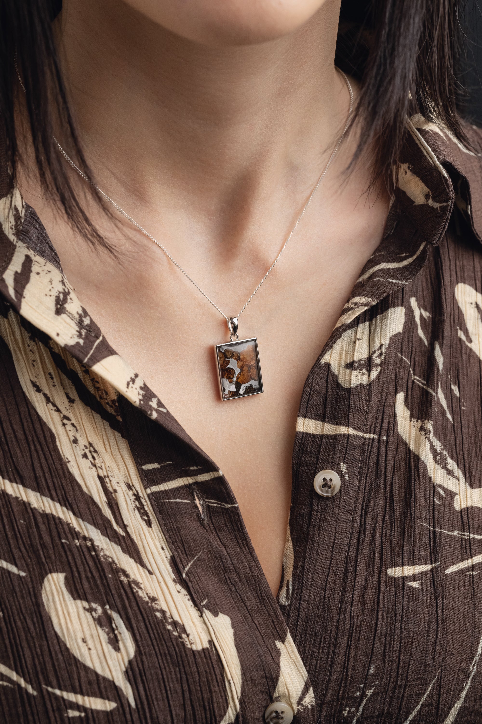 Rectangle pendant of Sericho Meteorite