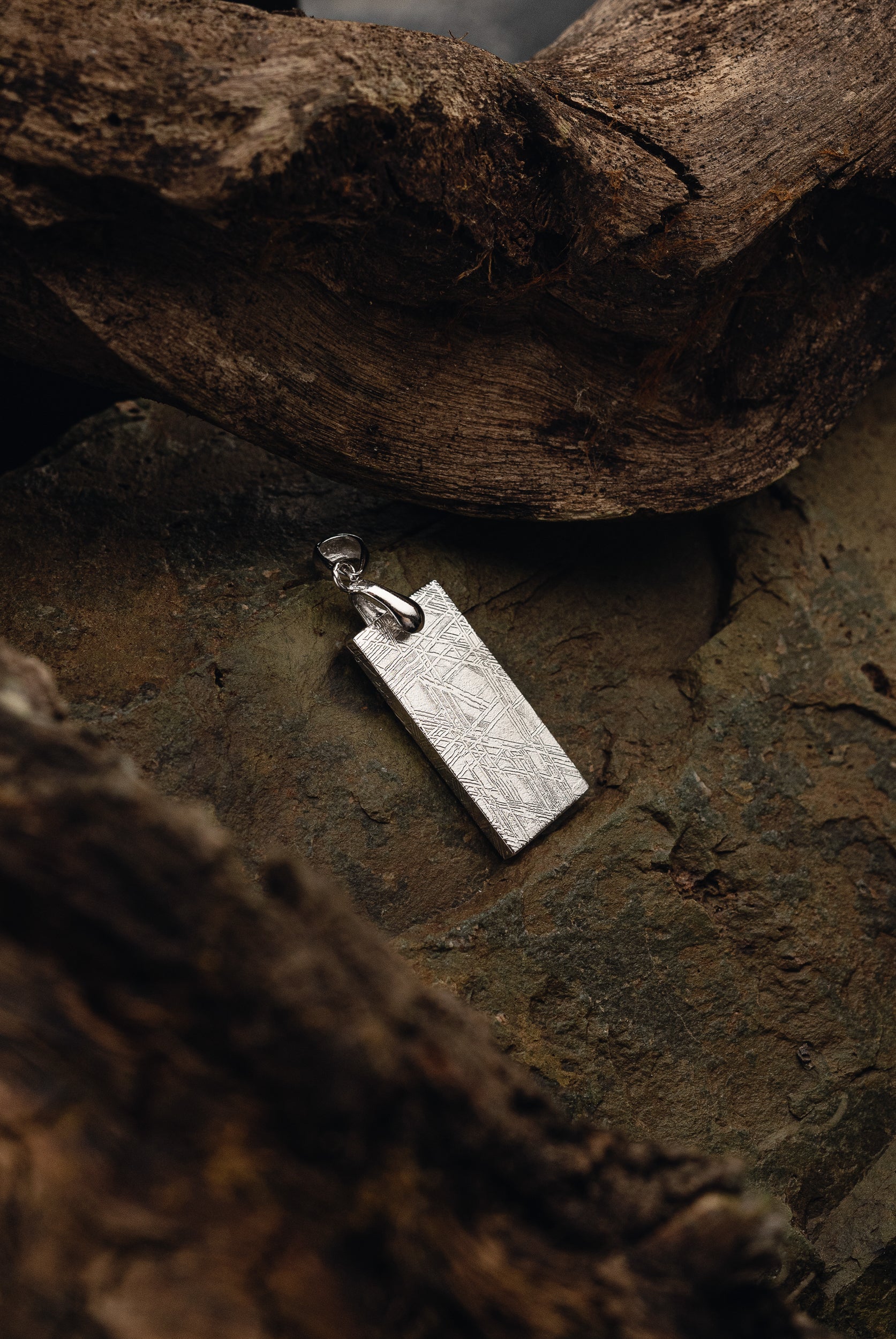 Muonionalusta Meteorite Slice pendant