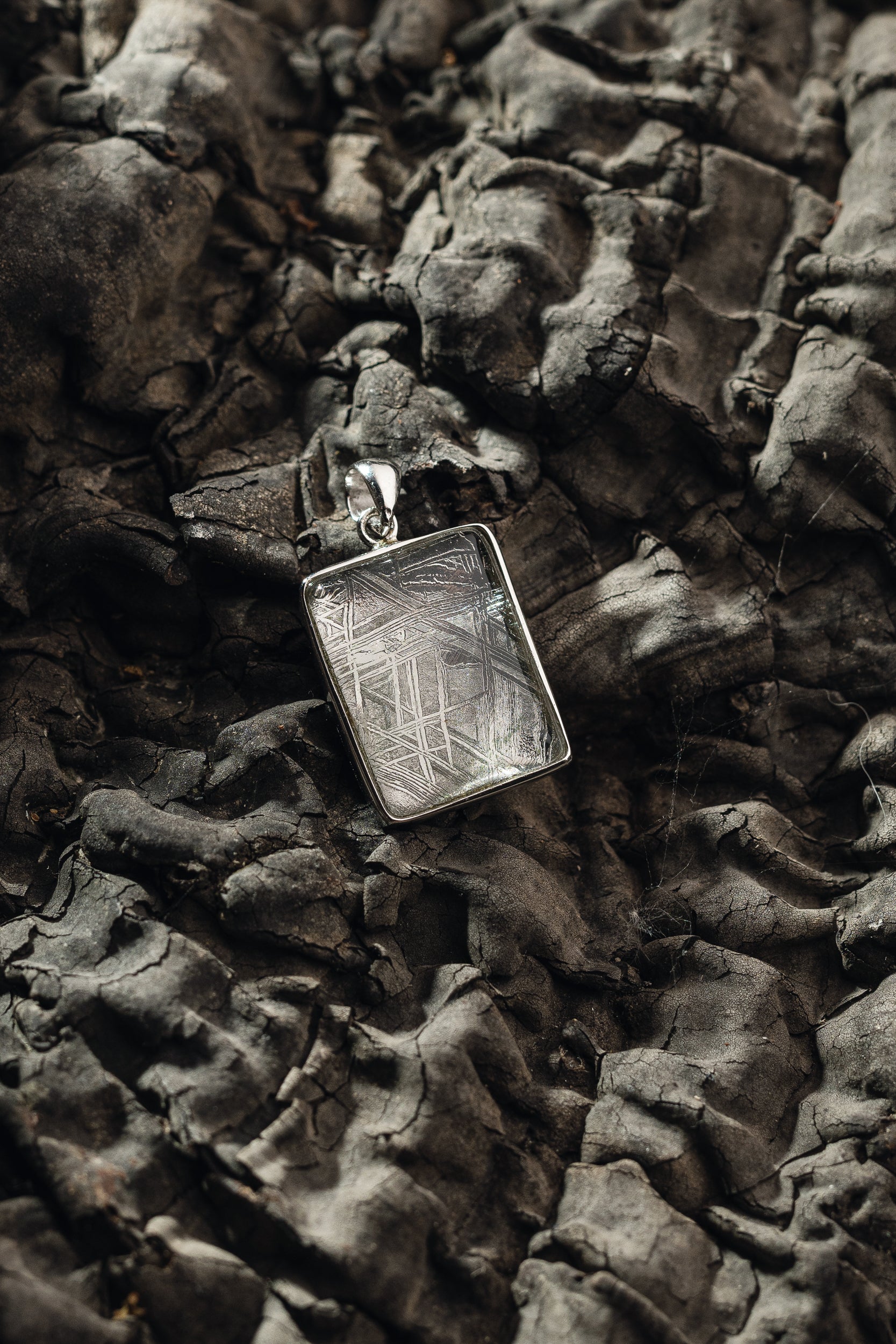 Rectangle pendant of Muonionalusta meteorite