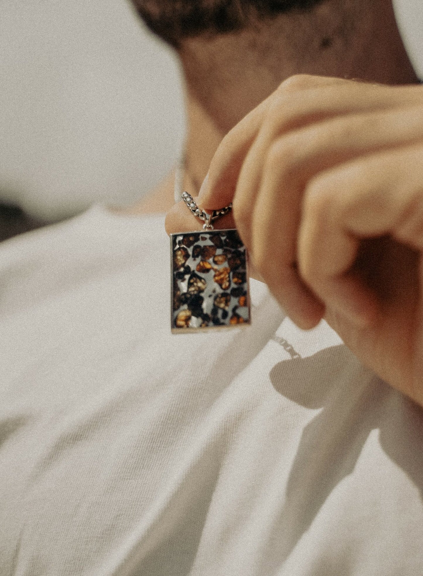 Big Rectangle pendant of Sericho Meteorite