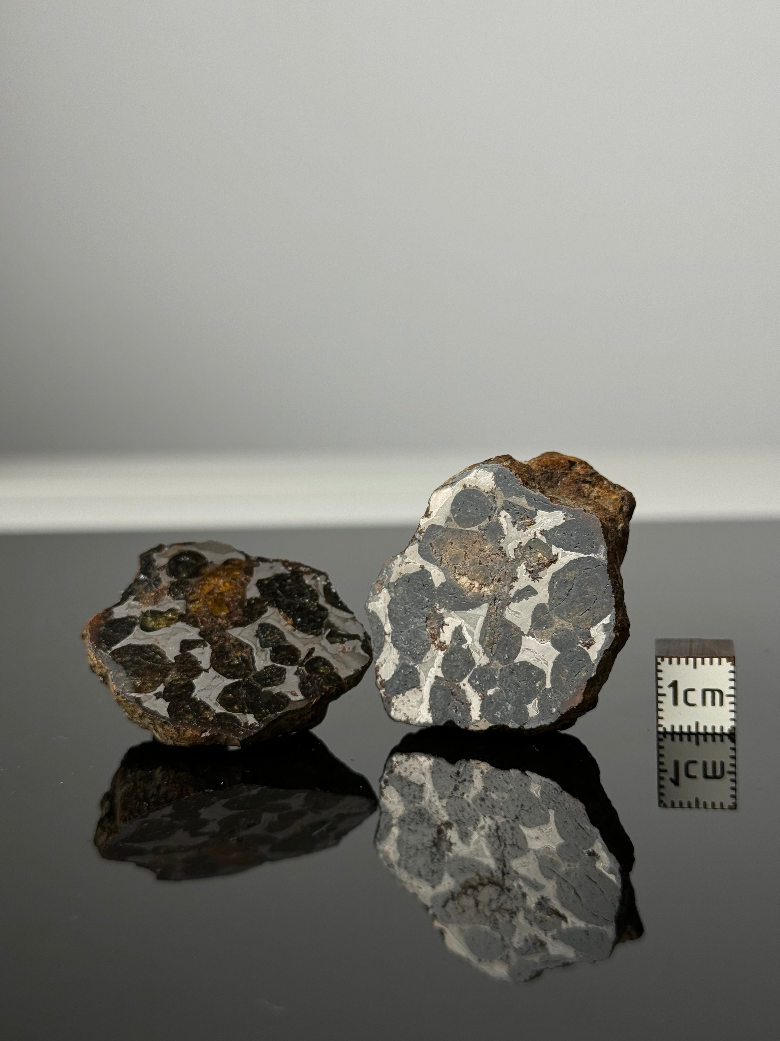 FULL SERICHO METEORITE FROM KENYA, IN TWO HALVES. TOTAL WEIGHT: 99,10 GRAMS.
