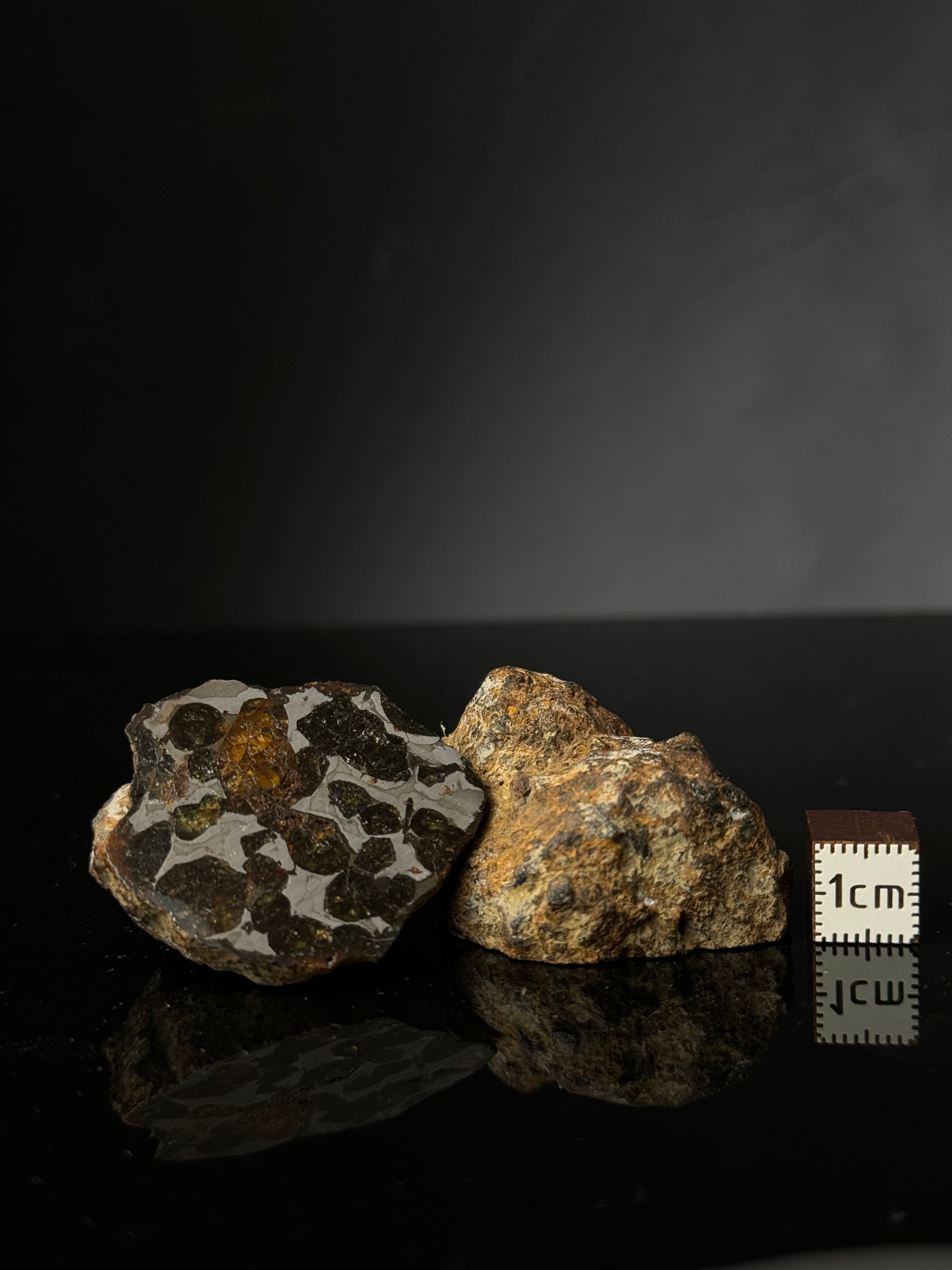 FULL SERICHO METEORITE FROM KENYA, IN TWO HALVES. TOTAL WEIGHT: 99,10 GRAMS.