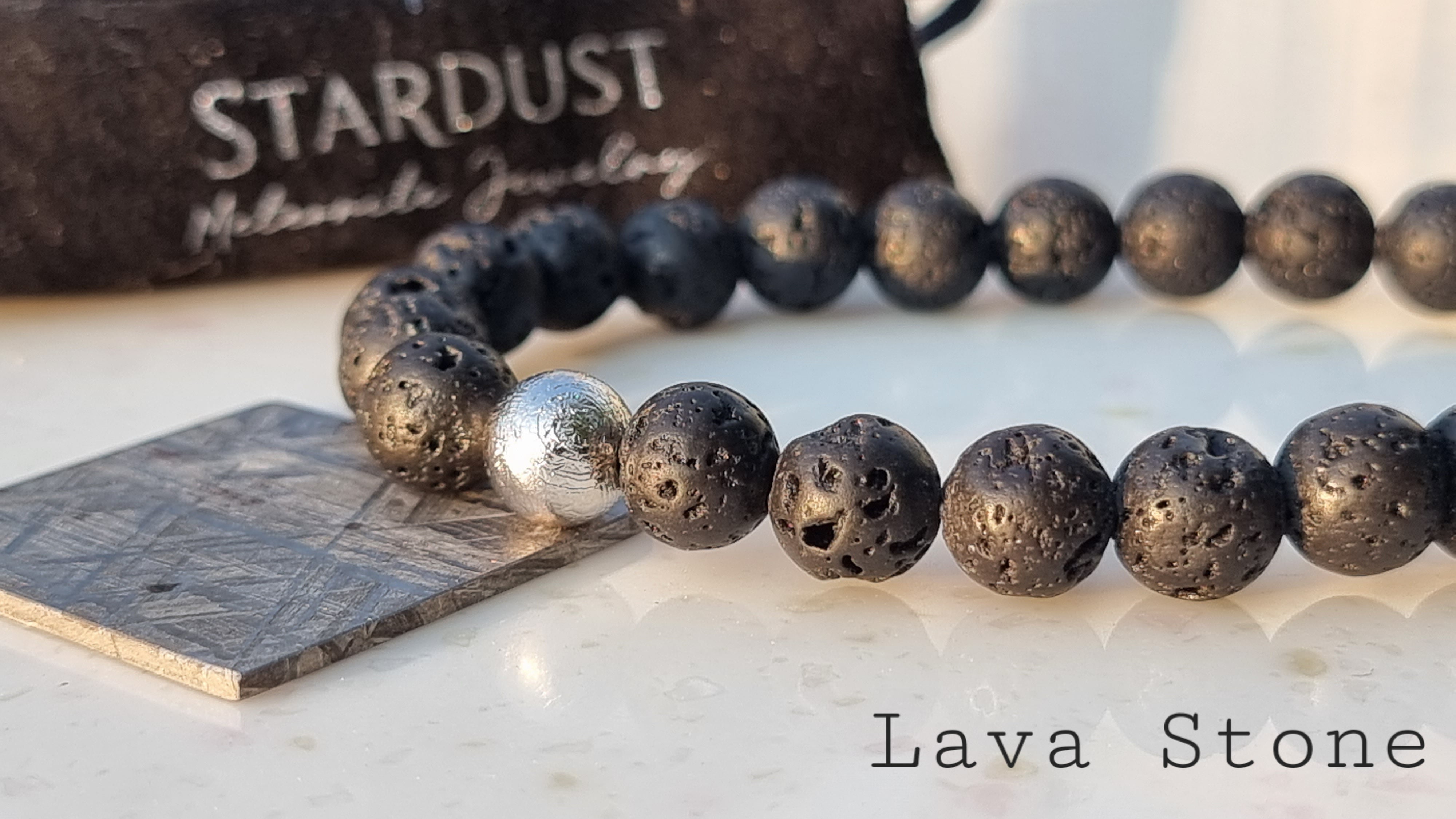 Muonionalusta meteorite bead bracelet with natural stones