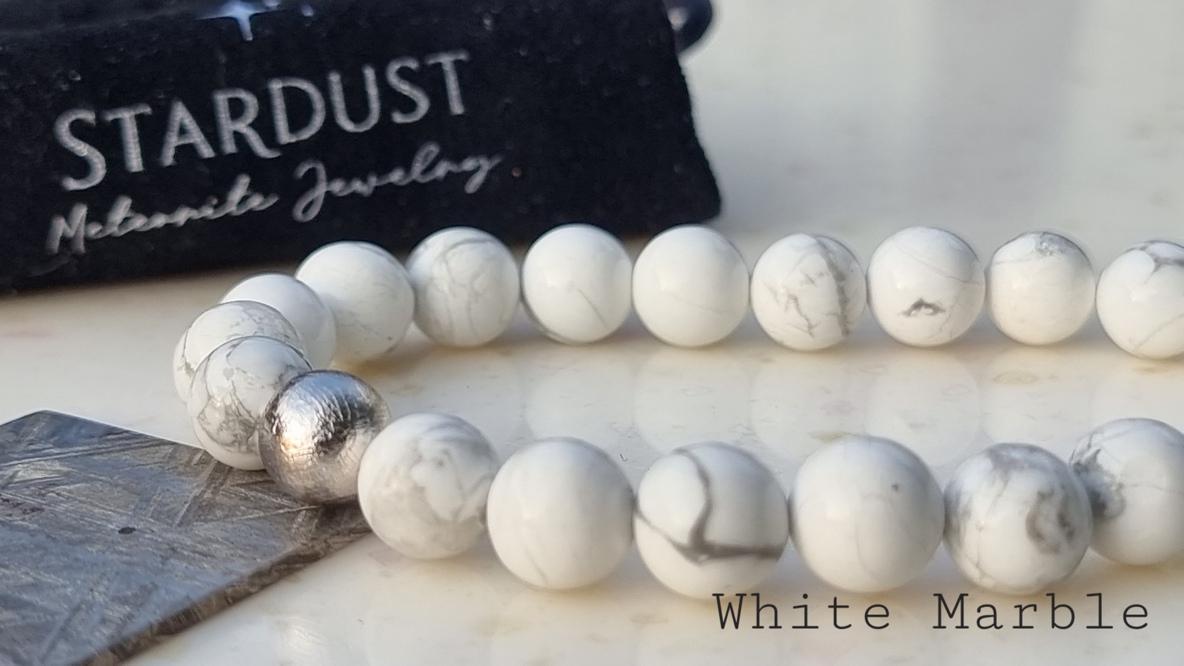 Muonionalusta meteorite bead bracelet with natural stones