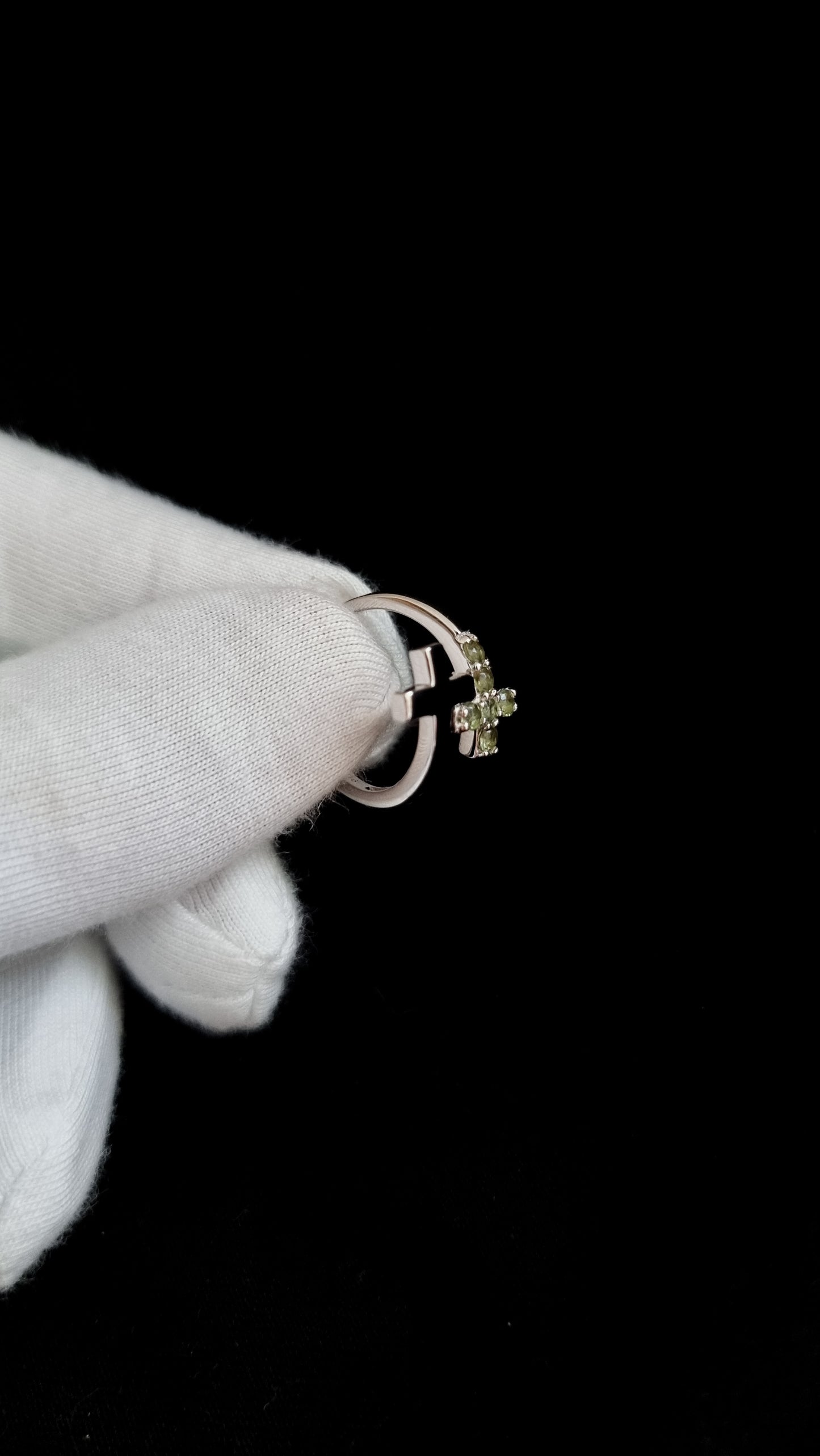 Moldavite Cross ring