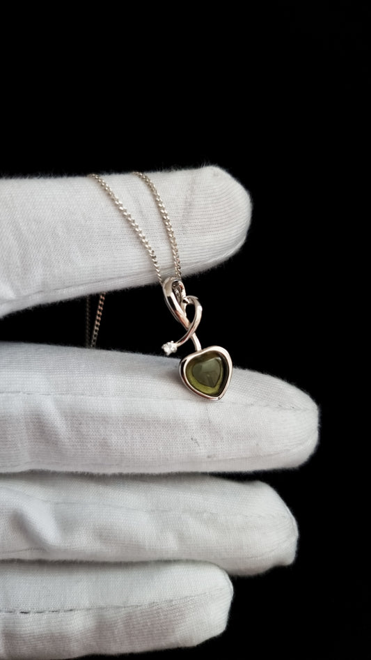 Moldavite Heart pendant