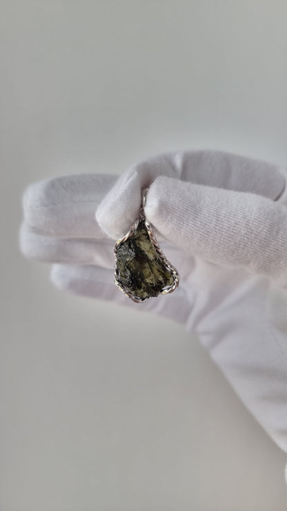 Raw Moldavite pendant