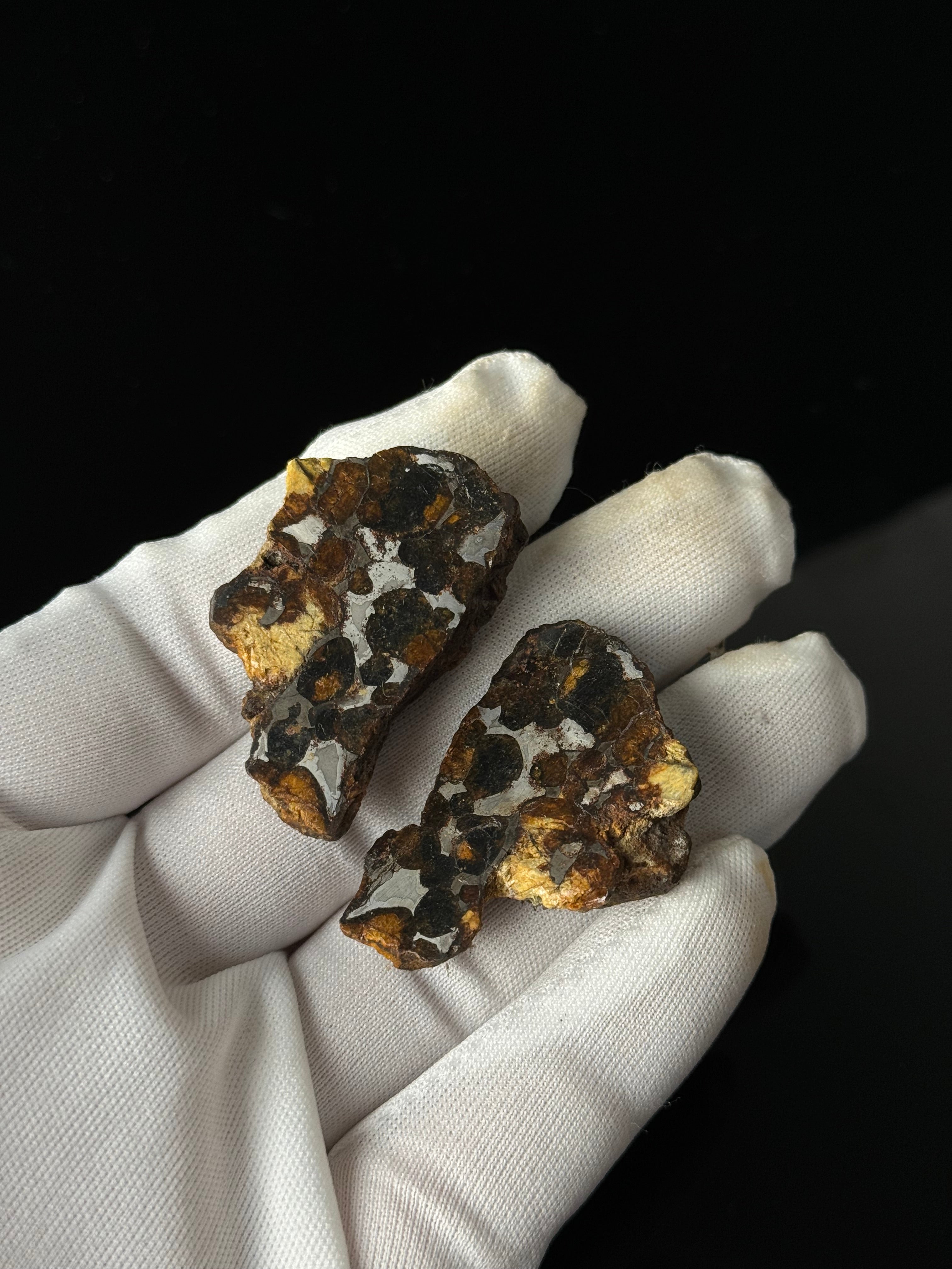 FULL SERICHO METEORITE FROM KENYA, IN TWO HALVES. TOTAL WEIGHT: 51,5 GRAMS.