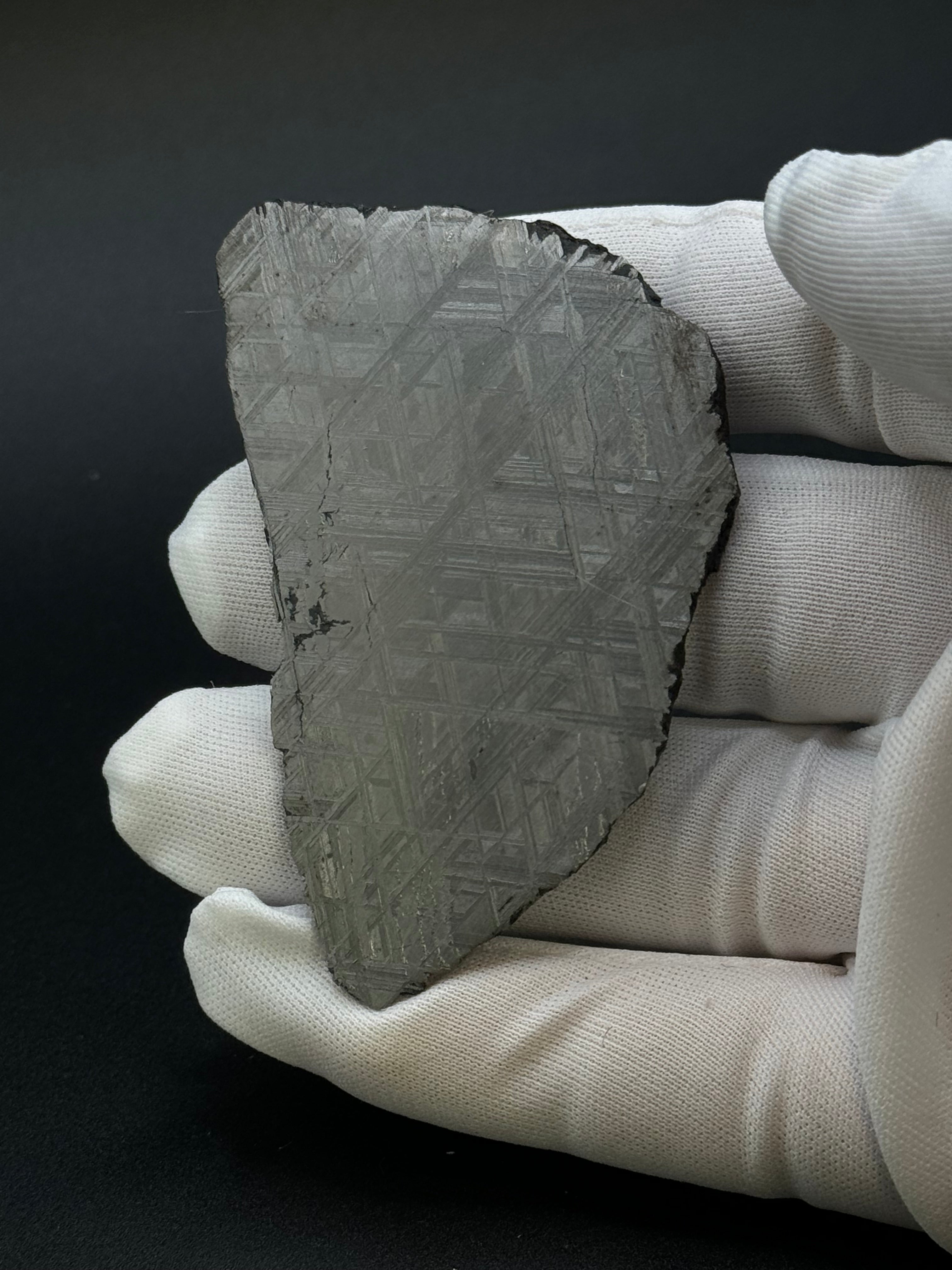 Muonionalusta Meteorite, Sweden. 68,31 grams slice.