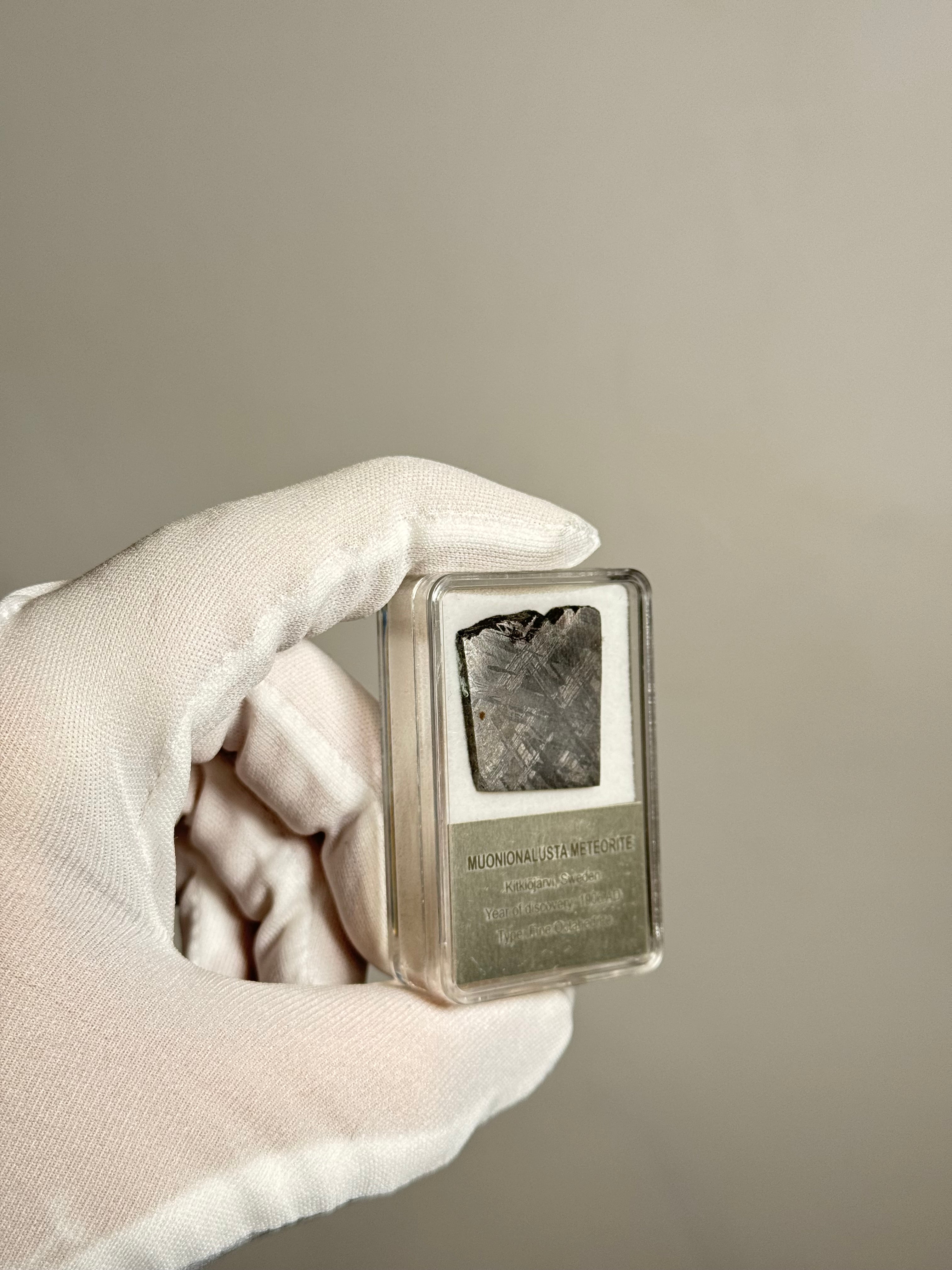 MUONIONALUSTA METEORITE IN DISPLAY BOX. 13,11 GRAMS