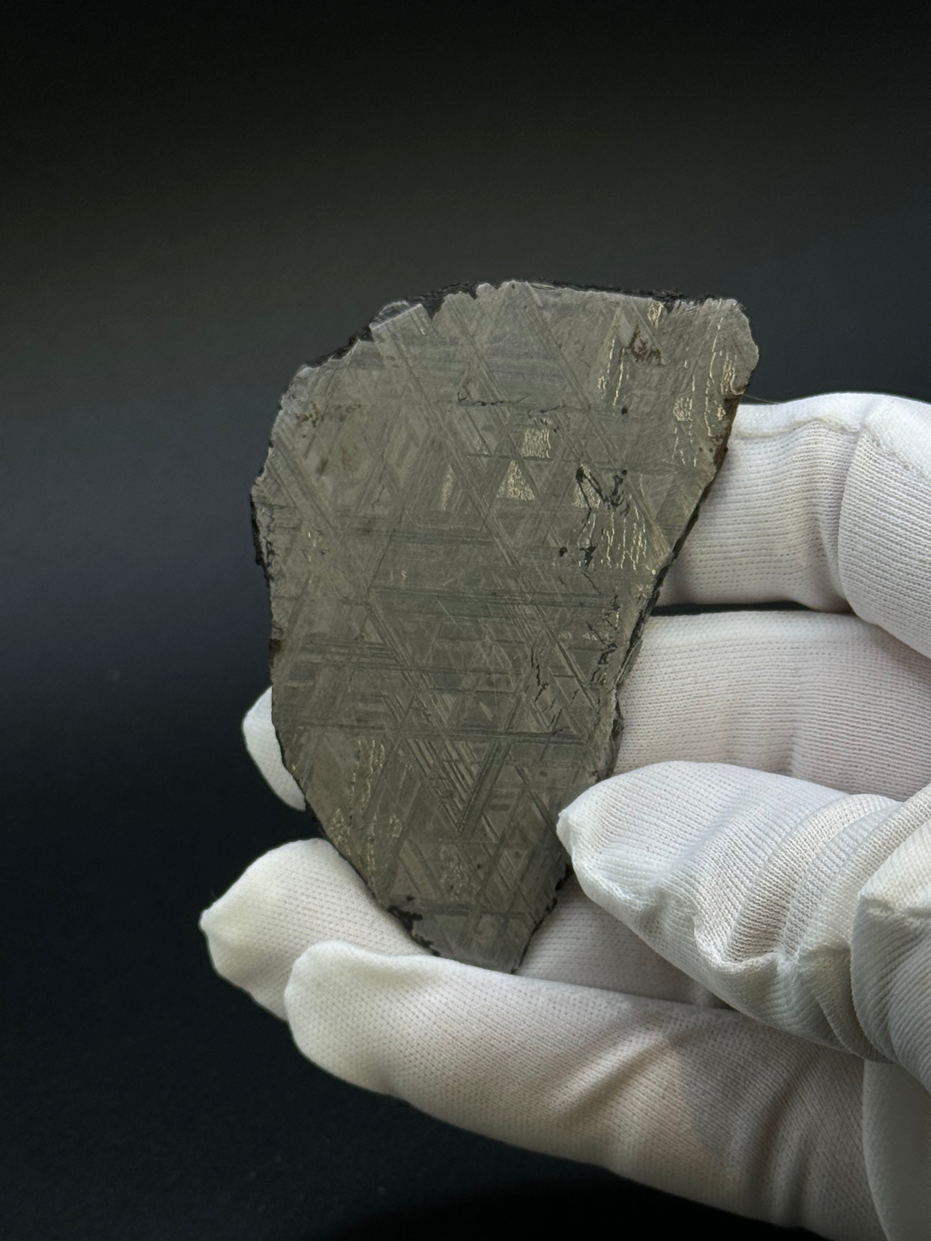 Muonionalusta Meteorite, Sweden. 68,31 grams slice.