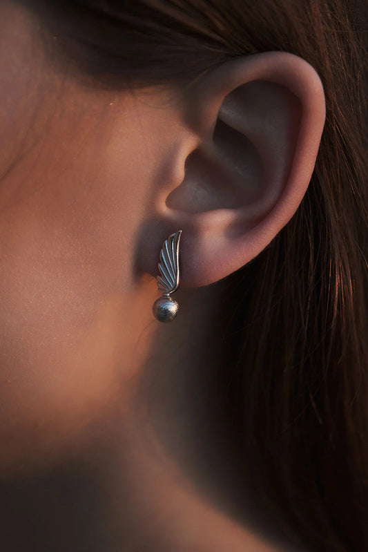 Muonionalusta meteorite Wing earrings