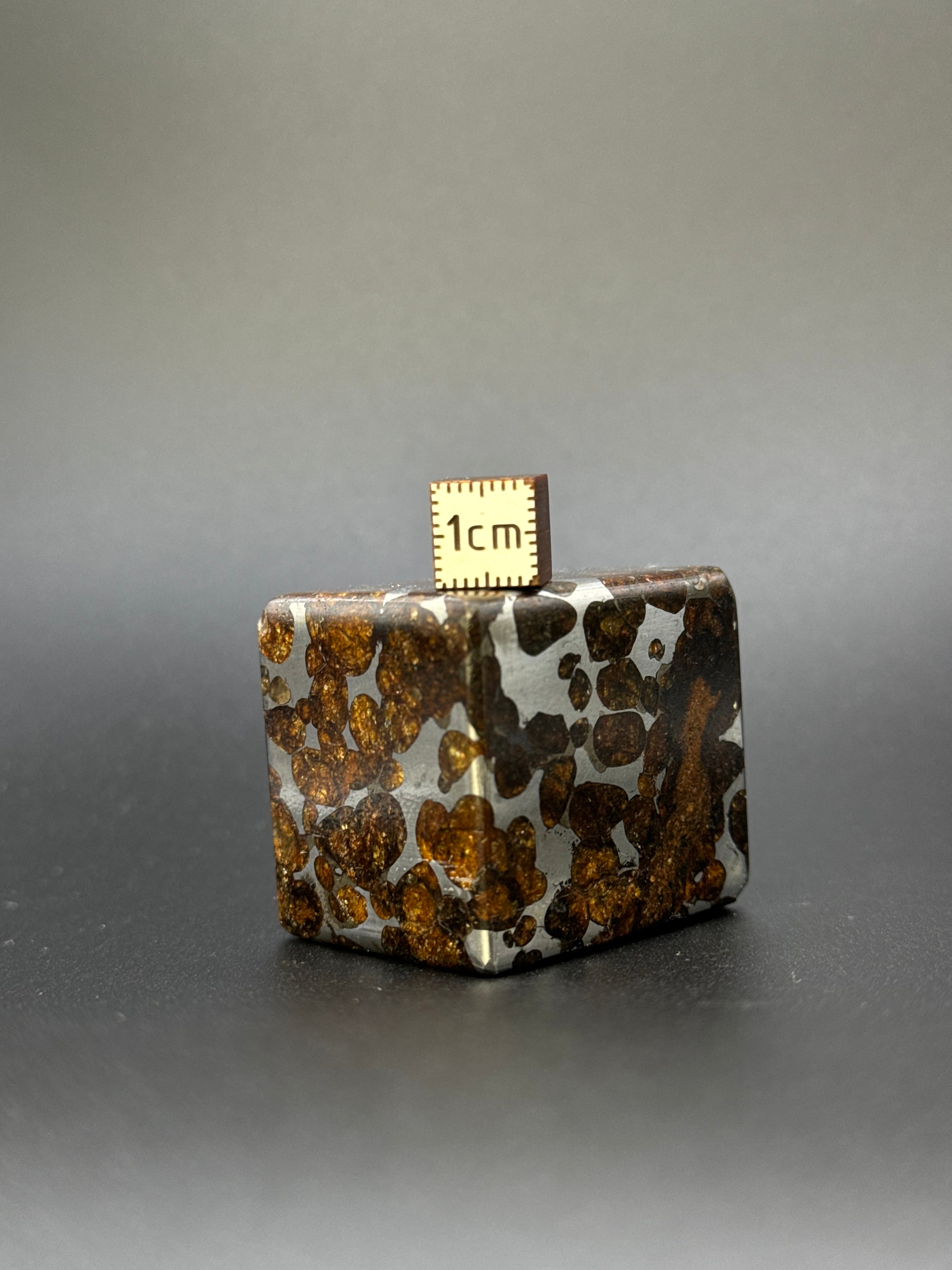 SERICHO PALLASITE METEORITE CUBE, KENYA. 178 GRAMS.