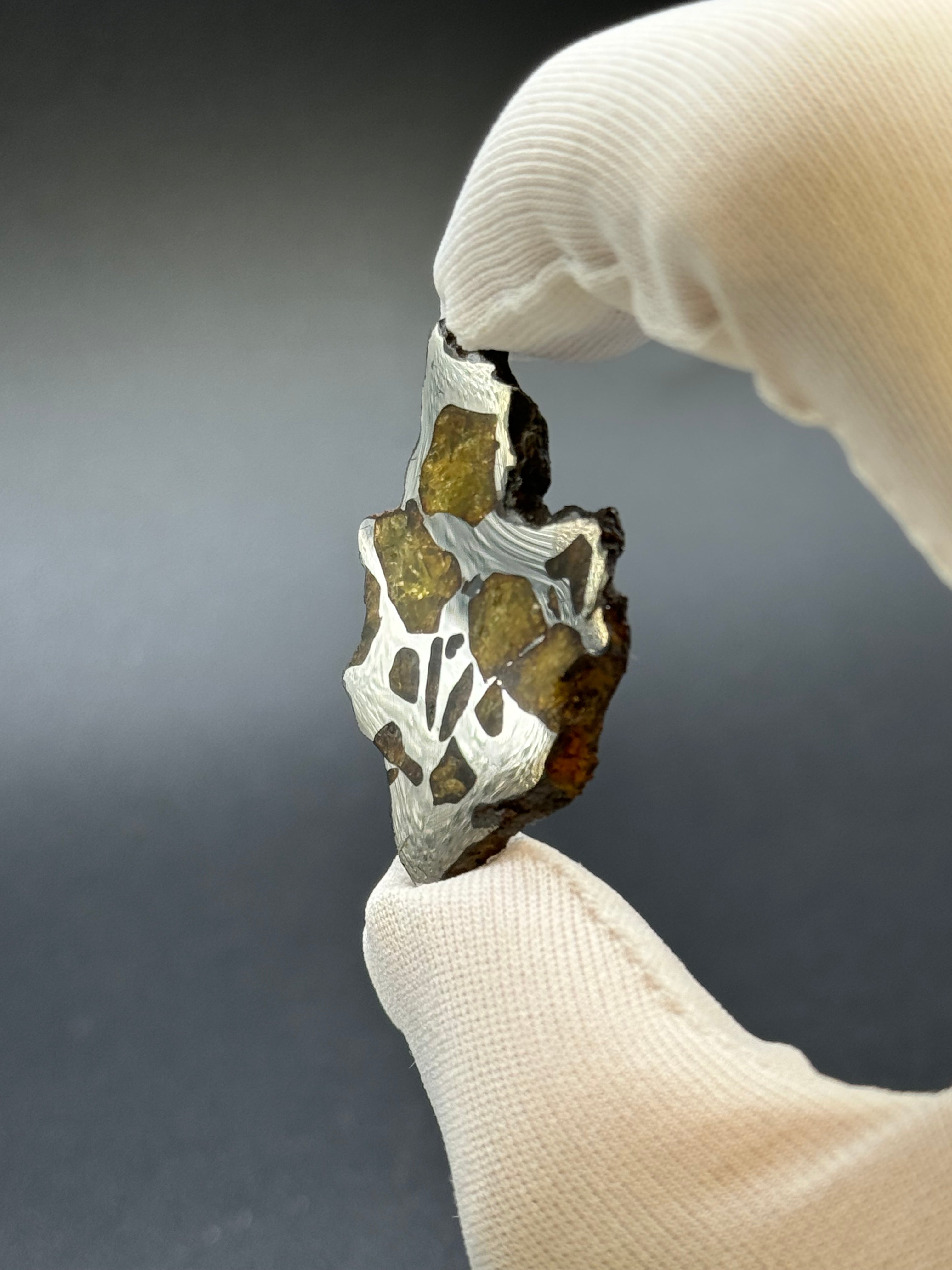 IMILAC PALLASITE METEORITE, CHILE. 6,55 GRAMS