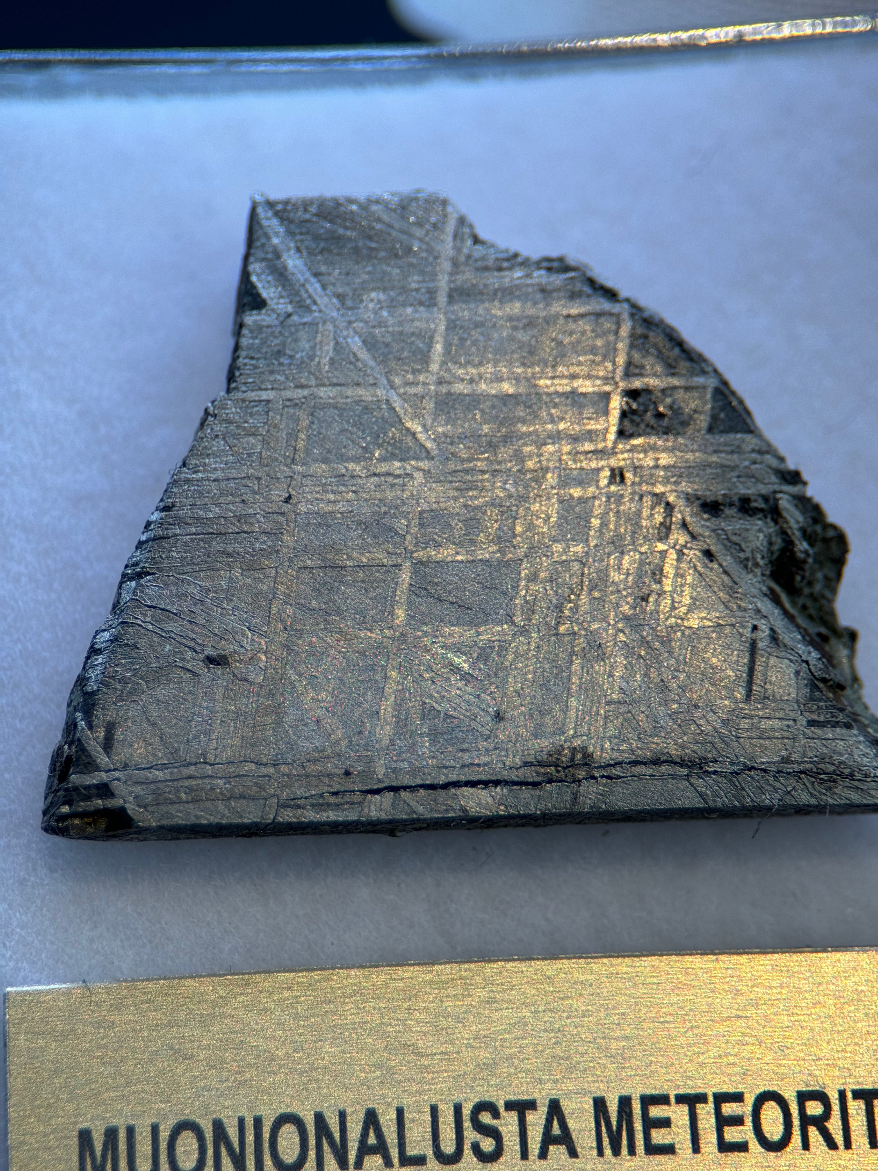 MUONIONALUSTA METEORITE, SWEDEN. DISPLAY BOX. 10,11 GRAMS.