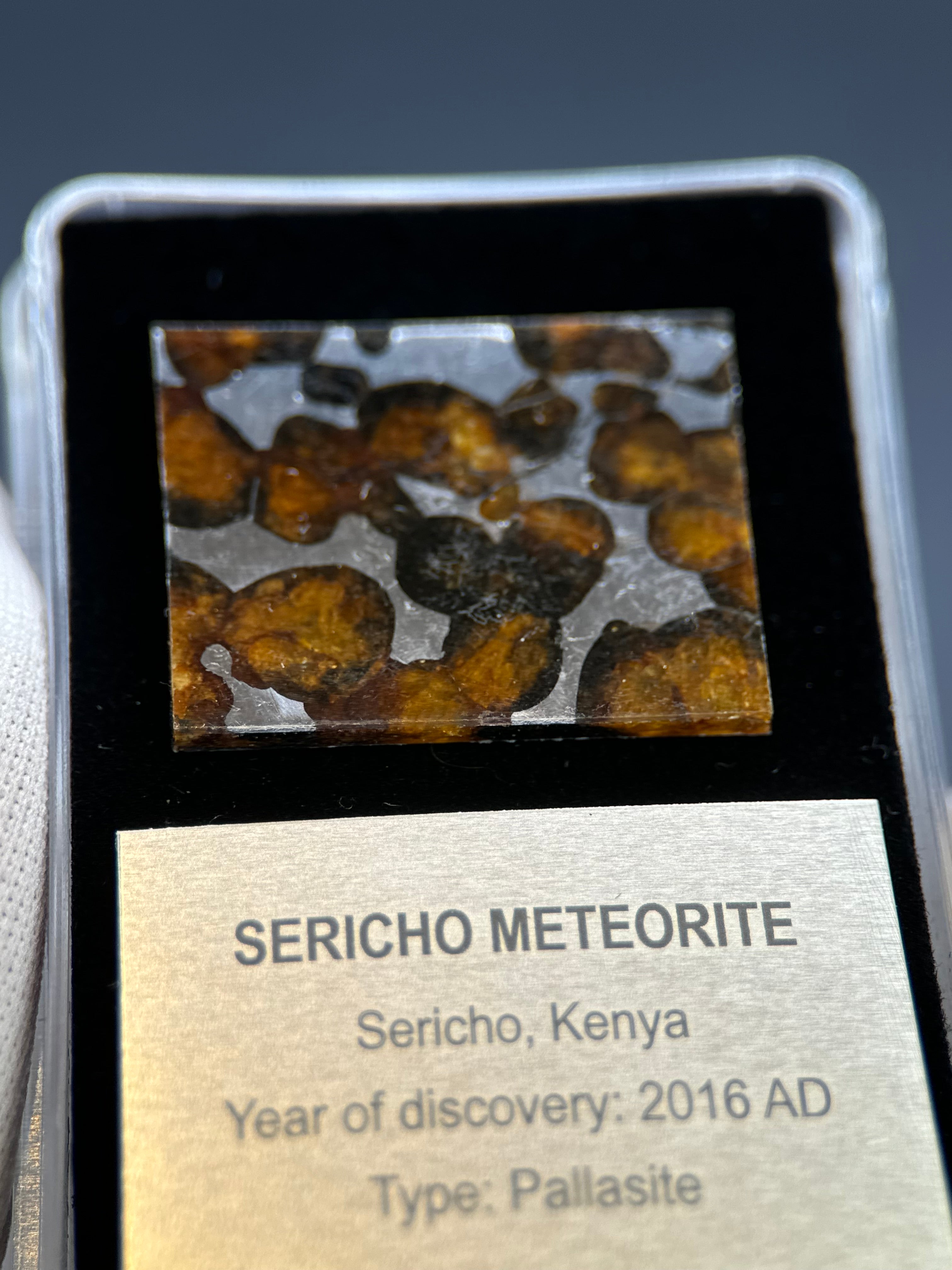 SERICHO METEORITE, KENYA. DISPLAY BOX. 4,6 GRAMS.