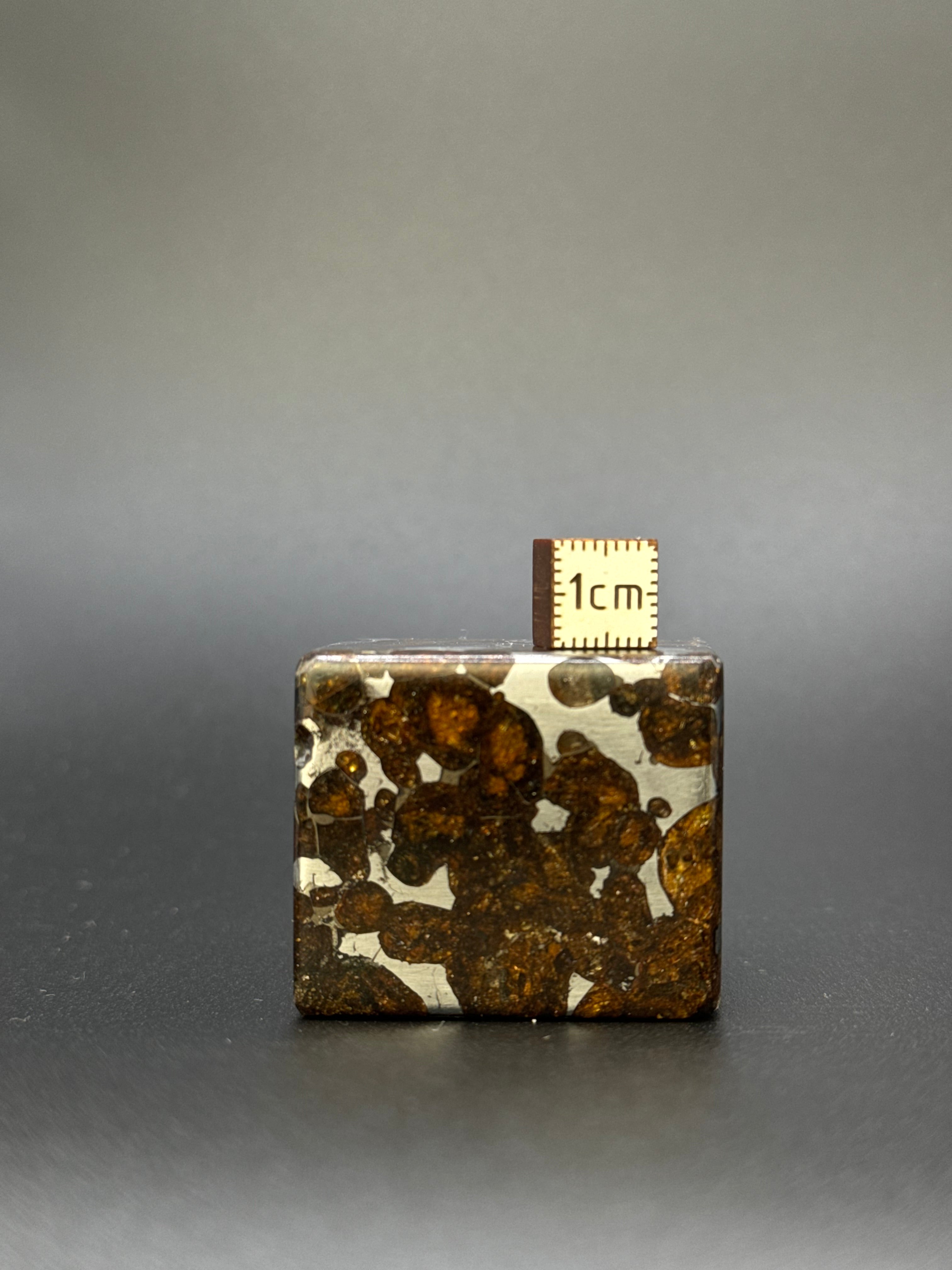 SERICHO PALLASITE METEORITE CUBE, KENYA. 178 GRAMS.