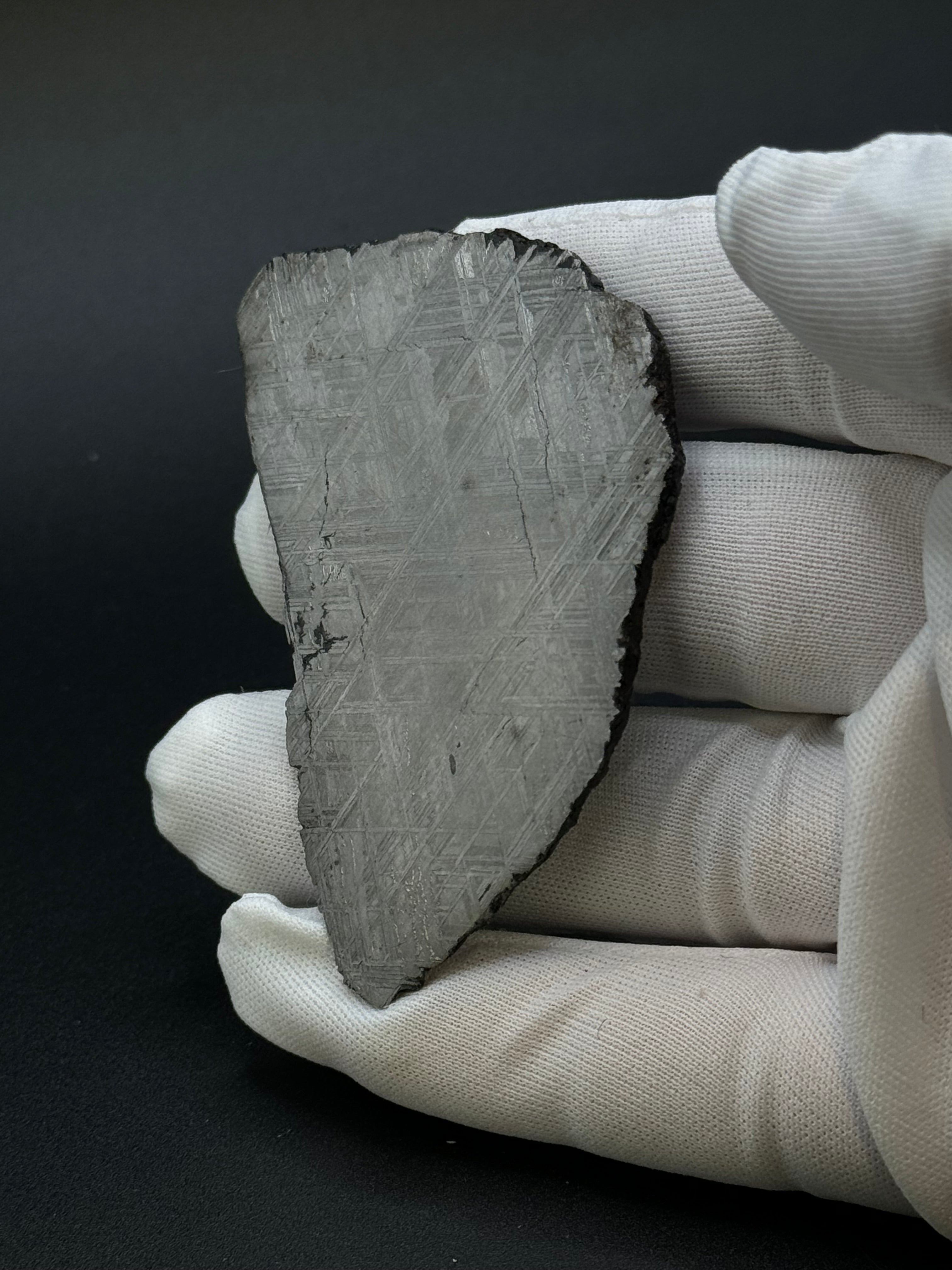 Muonionalusta Meteorite, Sweden. 68,31 grams slice.