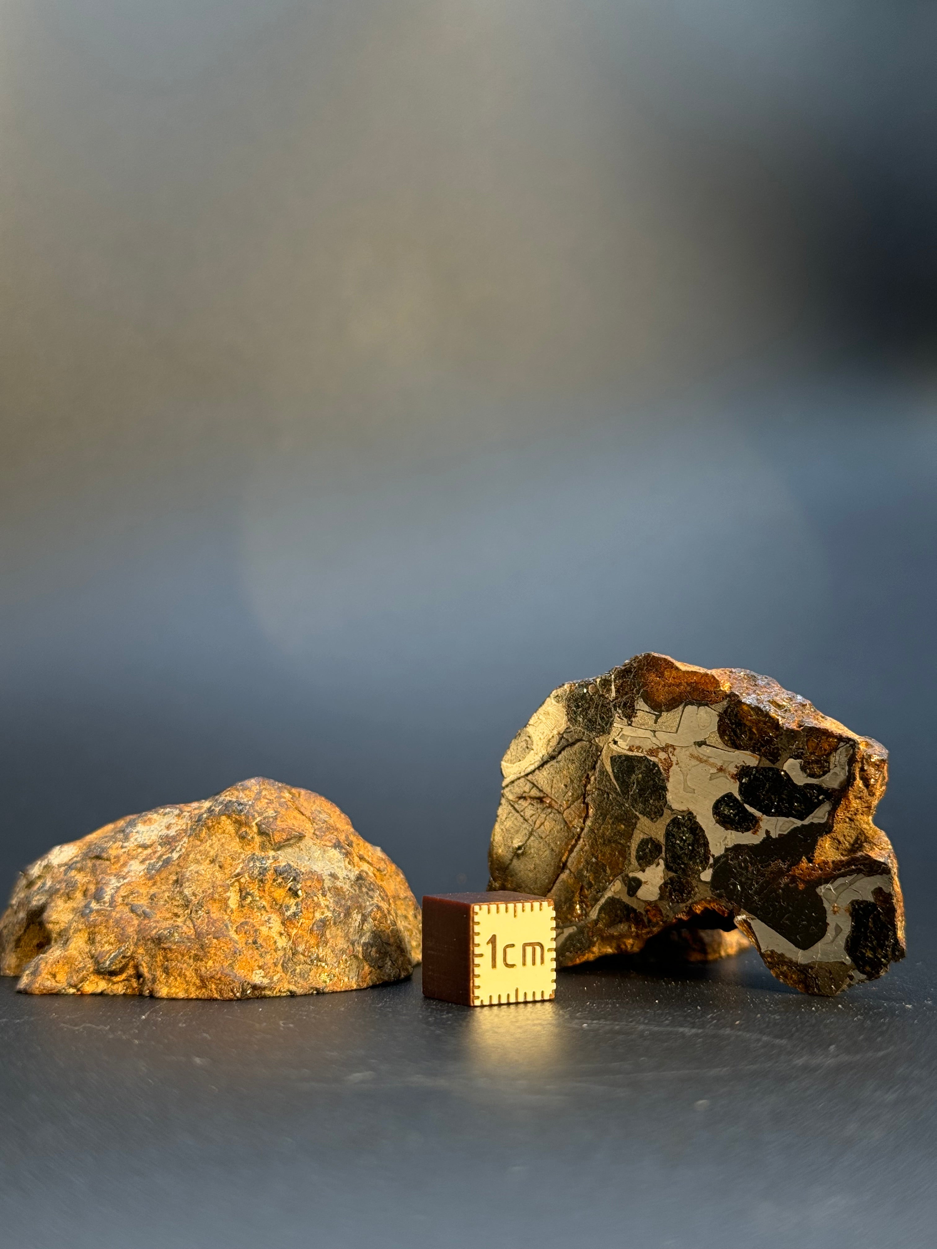 FULL SERICHO METEORITE FROM KENYA, IN TWO HALVES. TOTAL WEIGHT: 121,35 GRAMS.