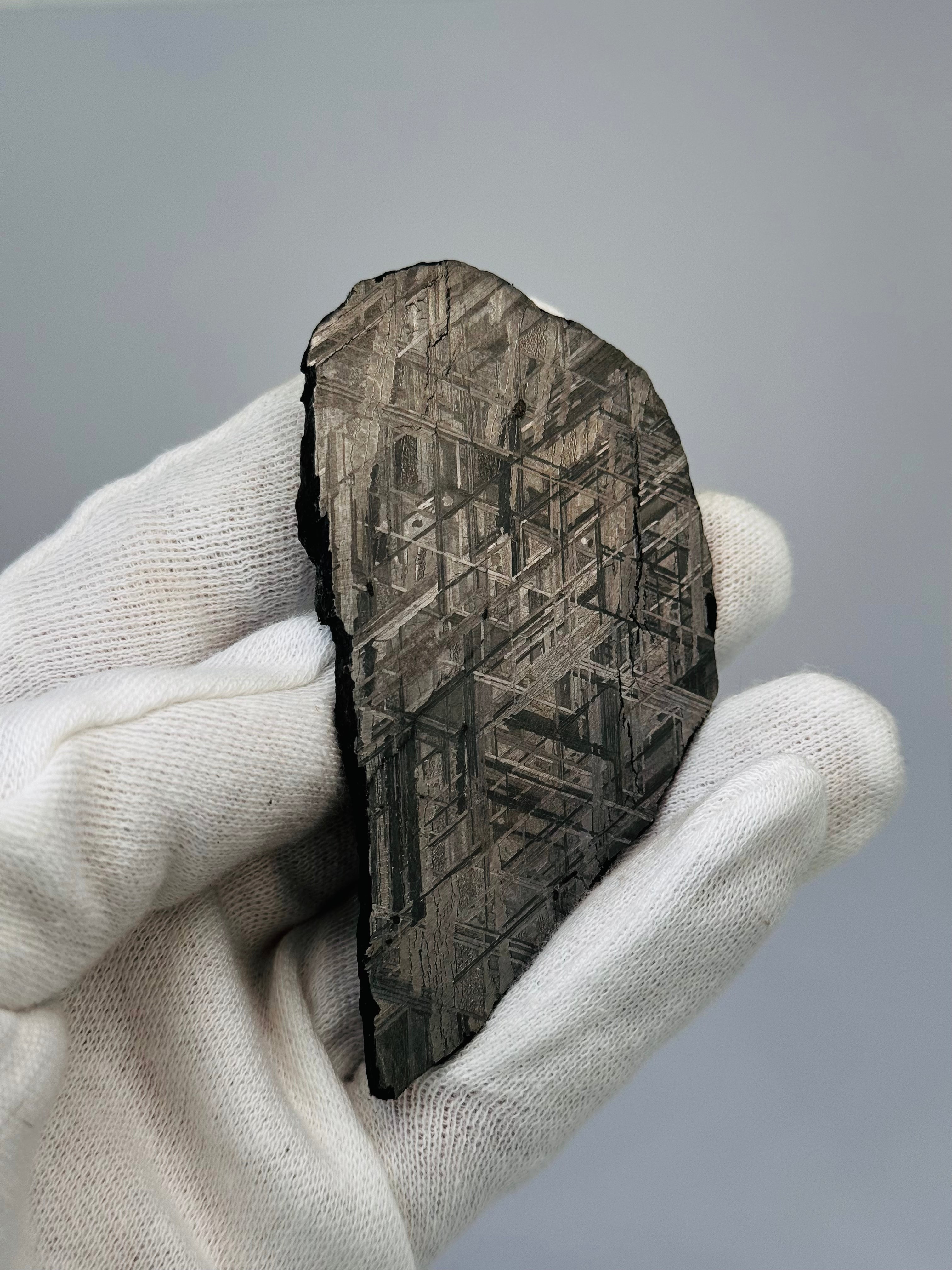 Muonionalusta Meteorite, Sweden. 113,57 grams slice.