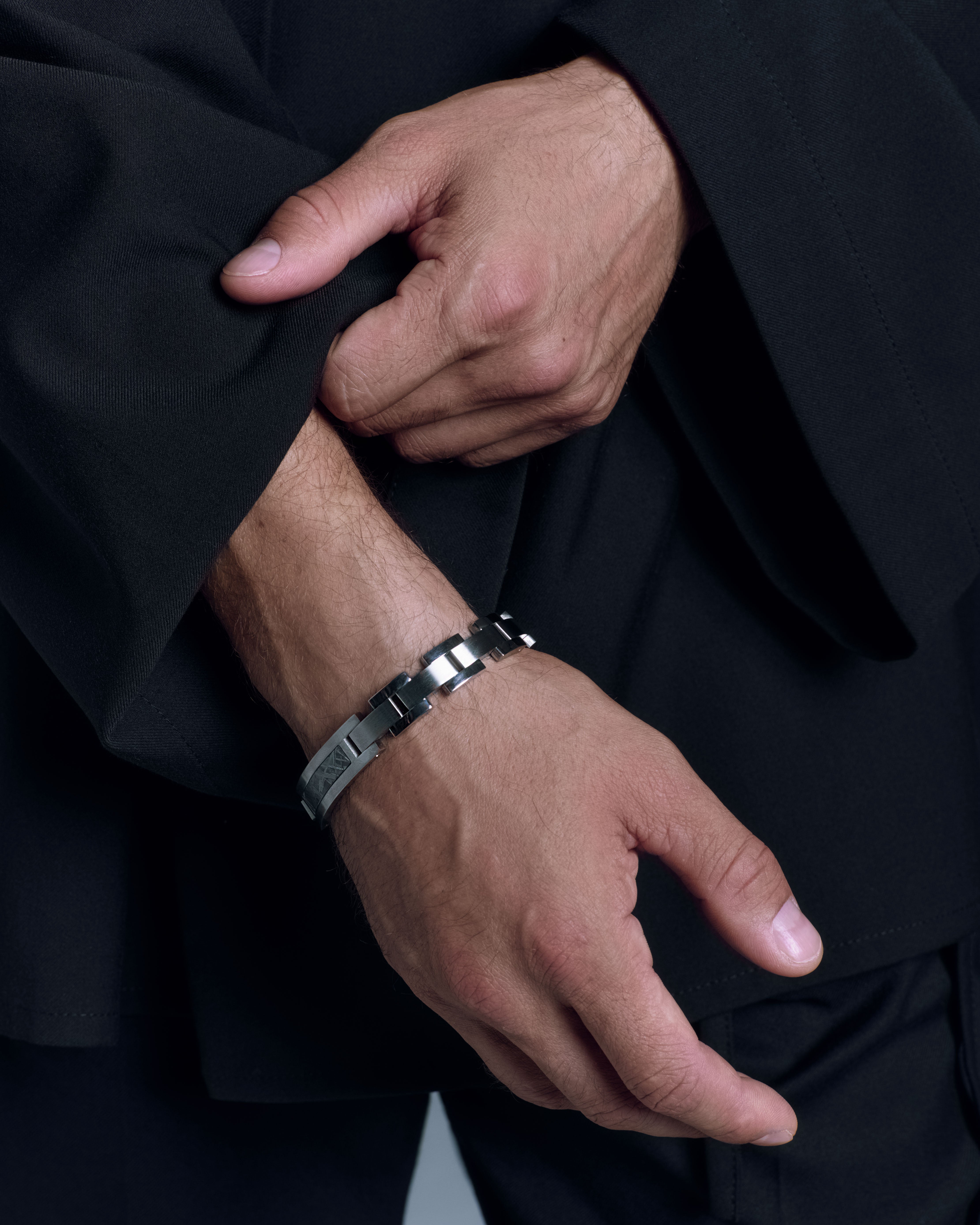Muonionalusta meteorite bracelet with Stainless Steel
